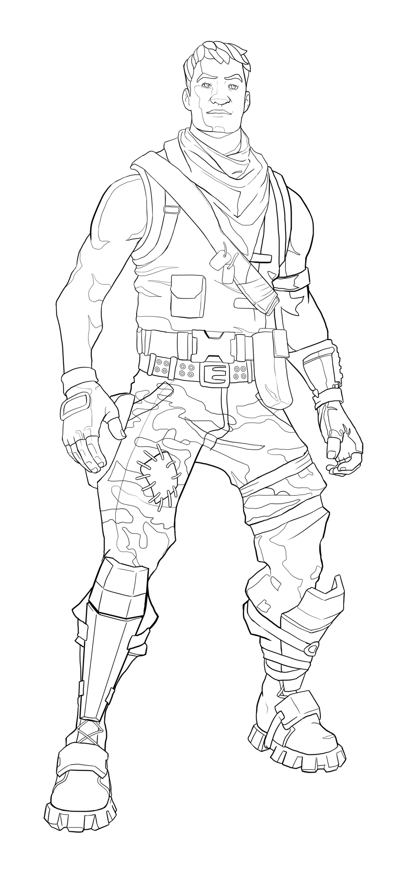 coloriage fortnite default skin coloring page male