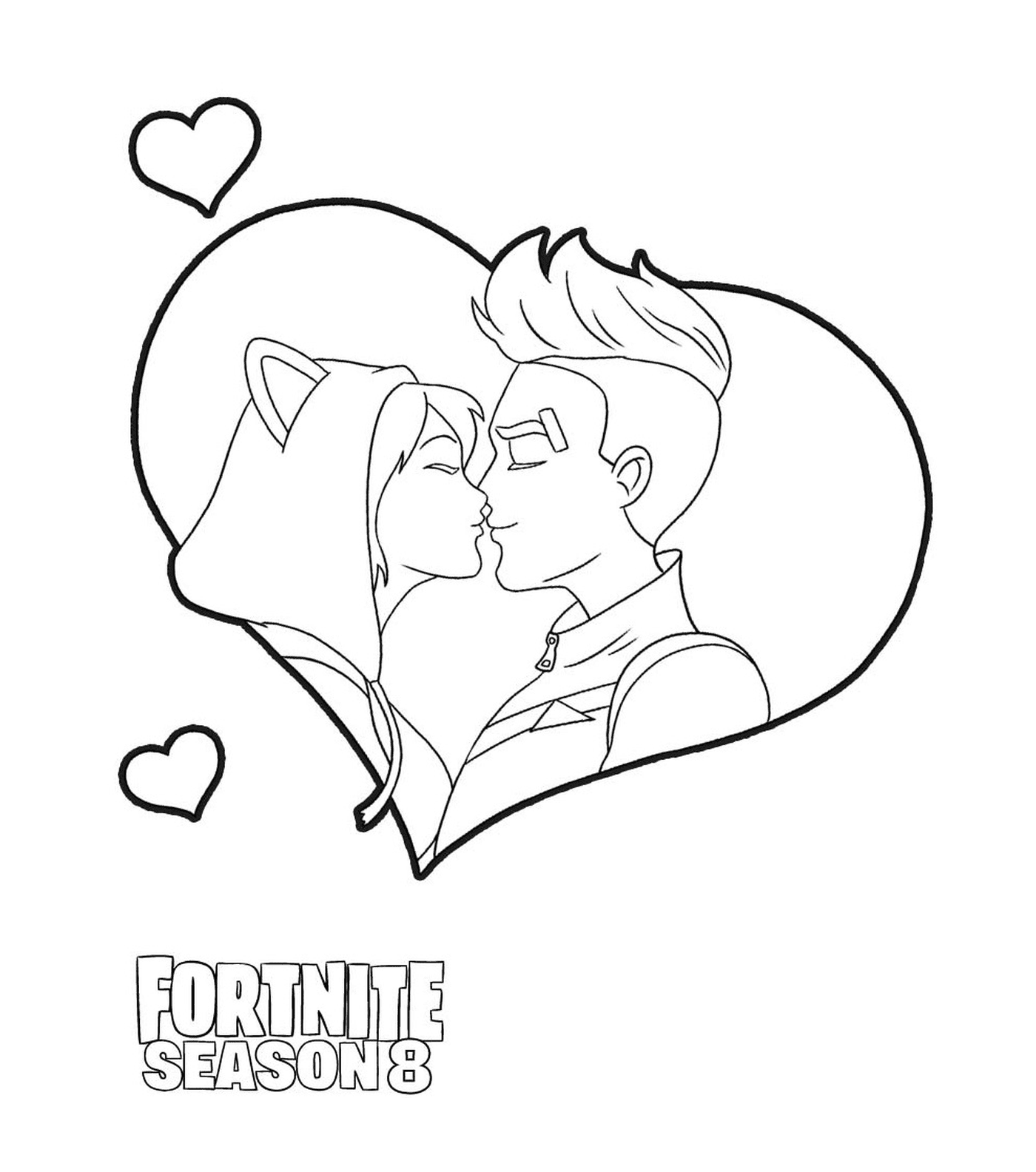 coloriage Drift kiss from Fortnite Love