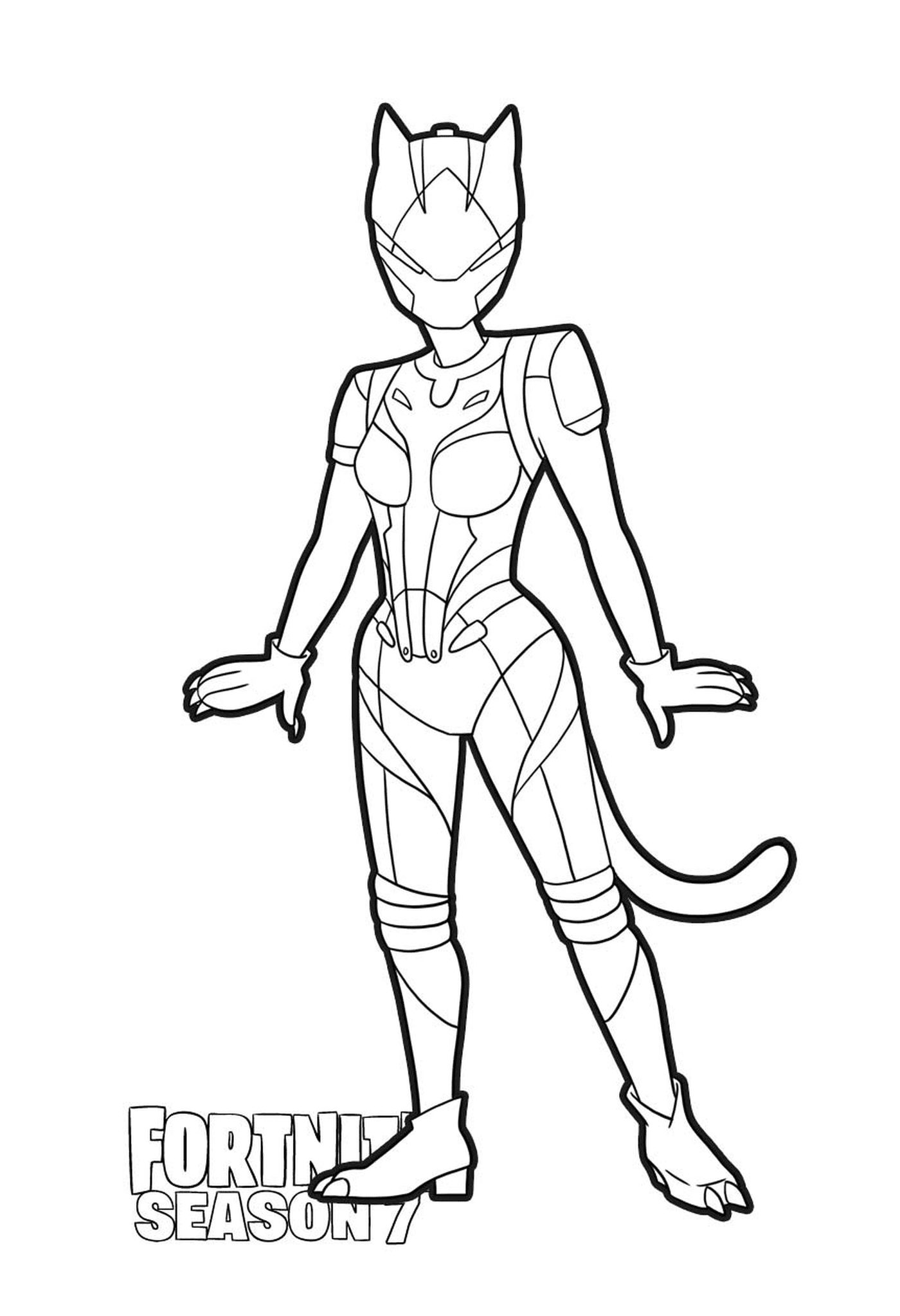 coloriage Lynx Max Tier skin from Fortnite