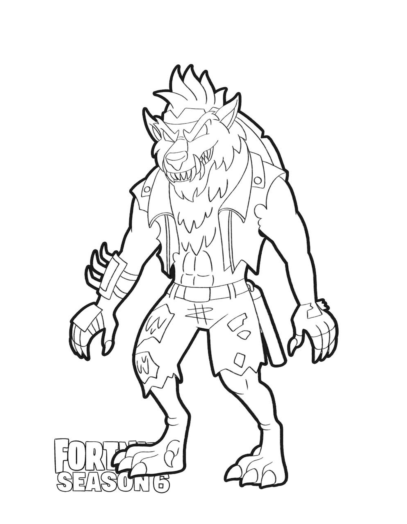 coloriage Dire Wolf skin from Fortnite season 6