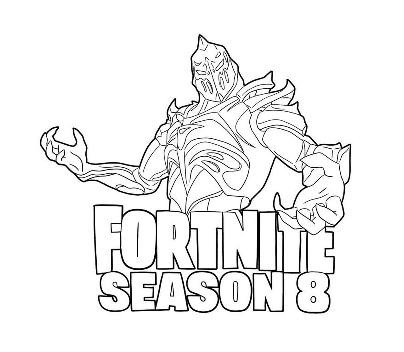 coloriage Ruin and Season 8 logo Fortnite