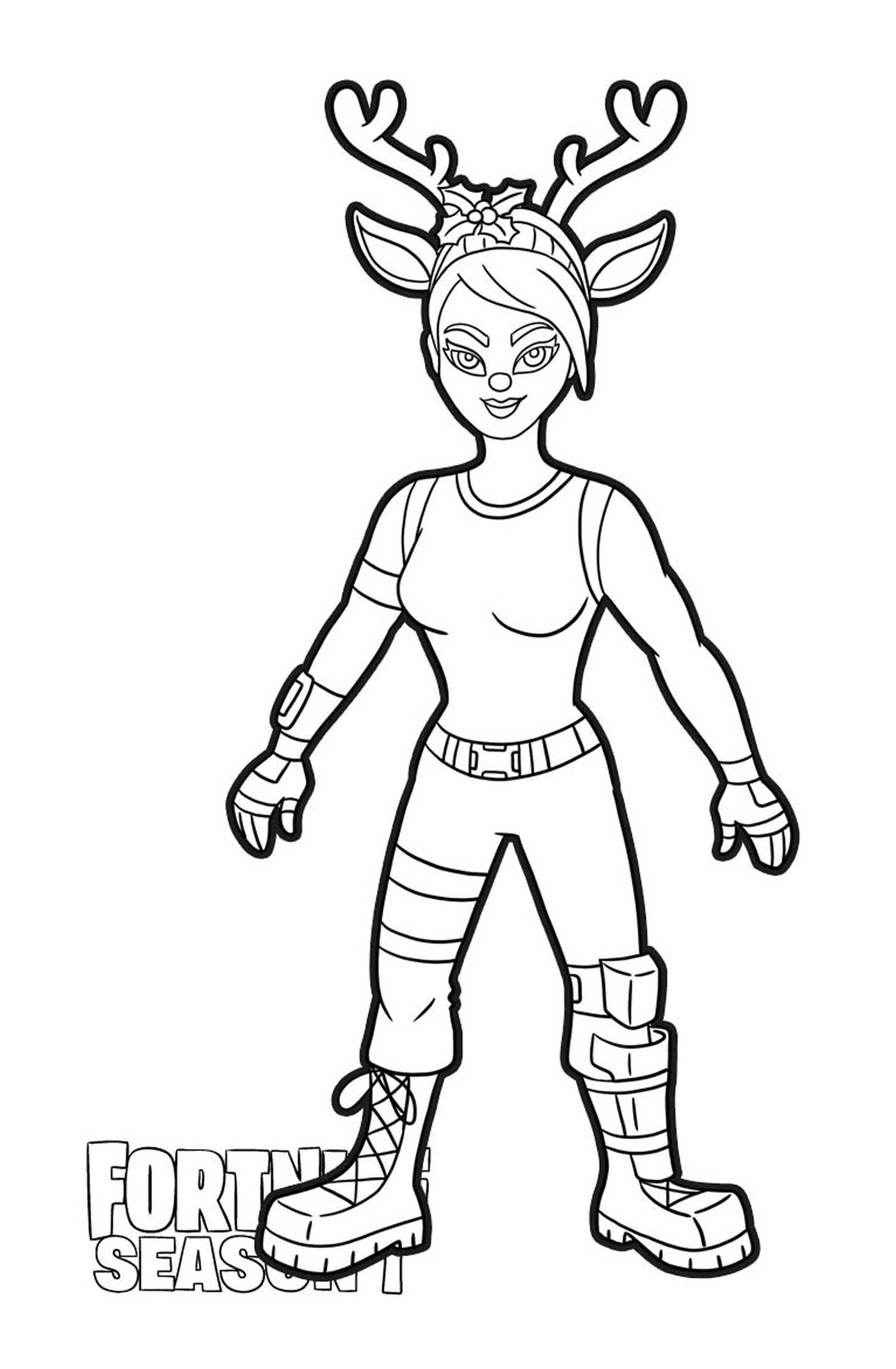 coloriage Red Nose Rider skin from Fortnite