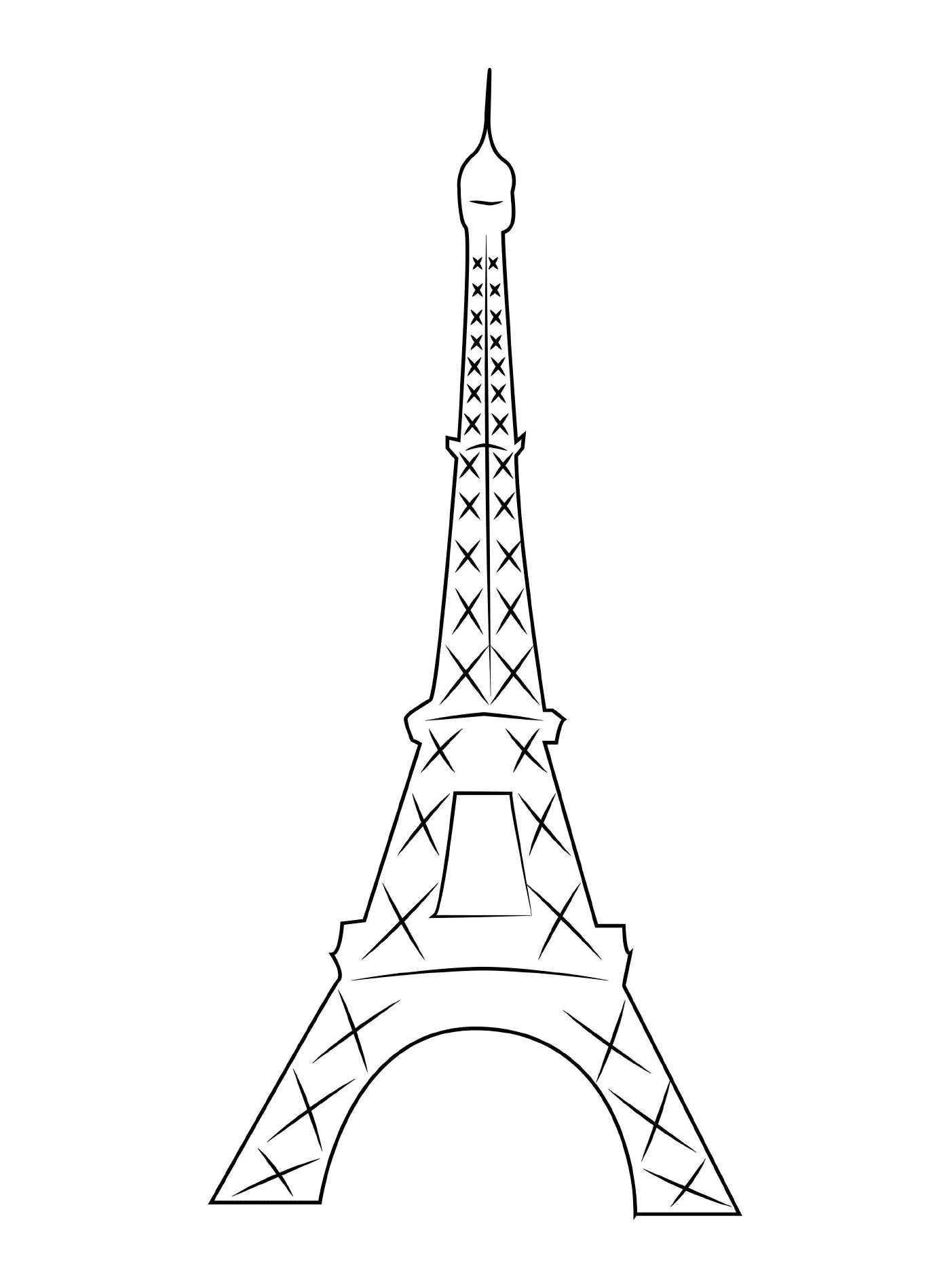 coloriage simple tour eiffel de paris en France