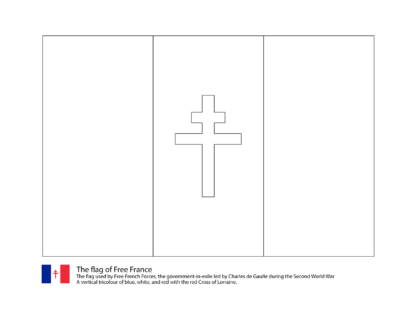 coloriage drapeau de la france libre 1940 1944
