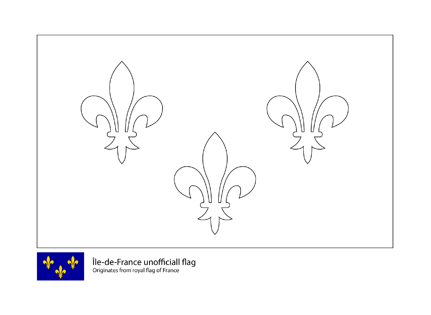 coloriage drapeau de lile de france