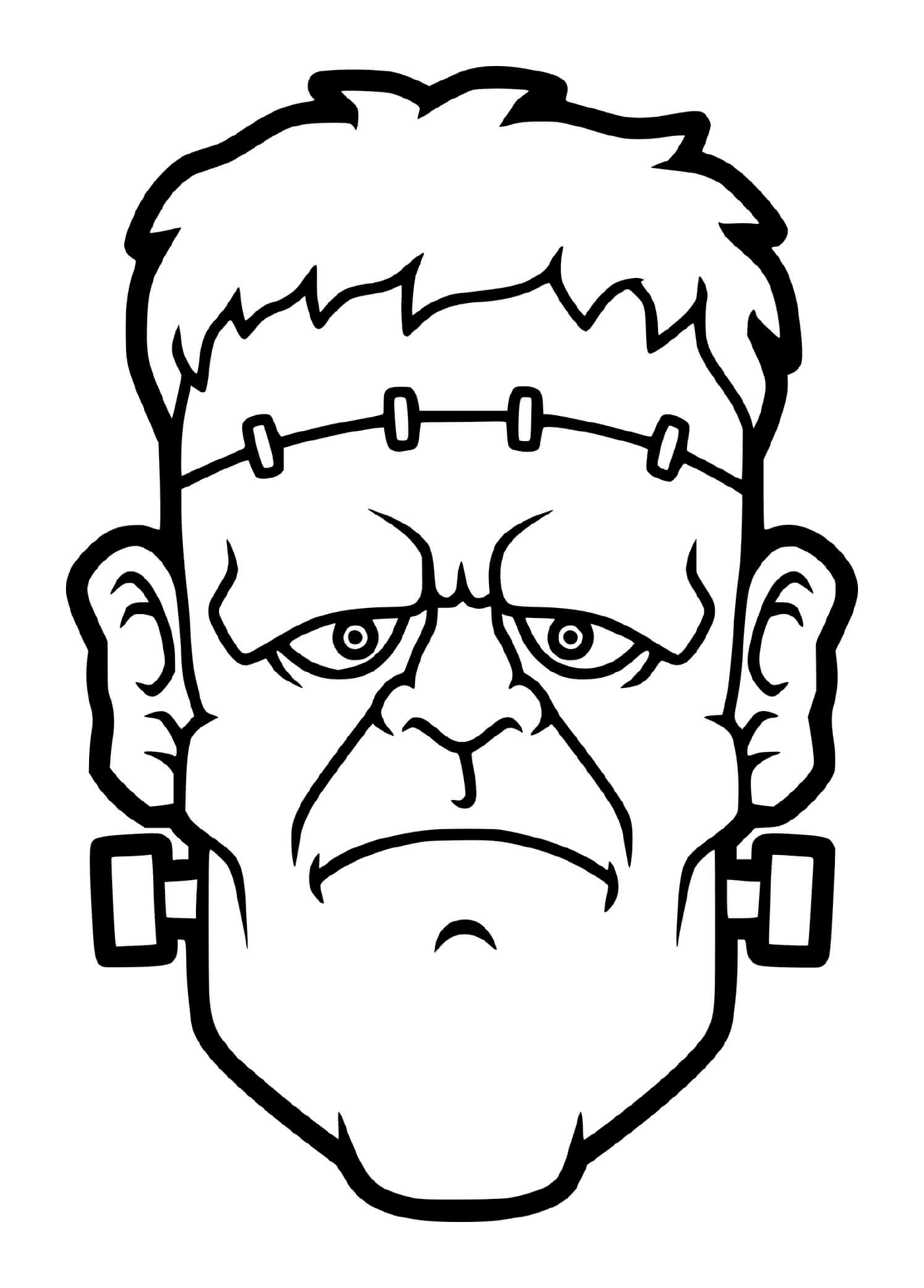 coloriage Realistic Frankenstein Head