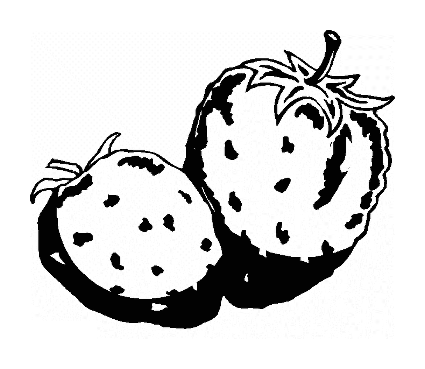 fruits dessin deux fraises