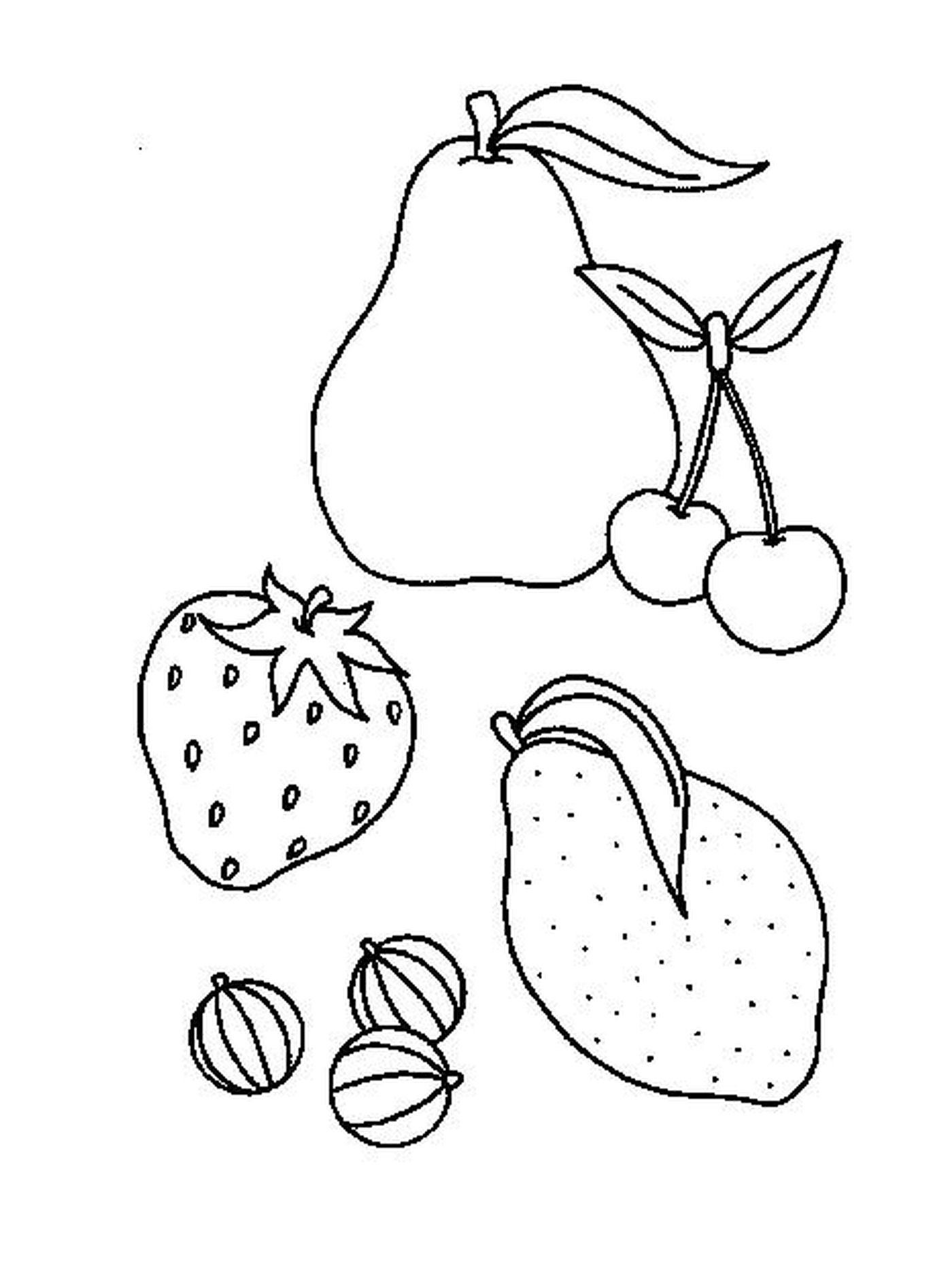 coloriage fruits des fruits en vrac
