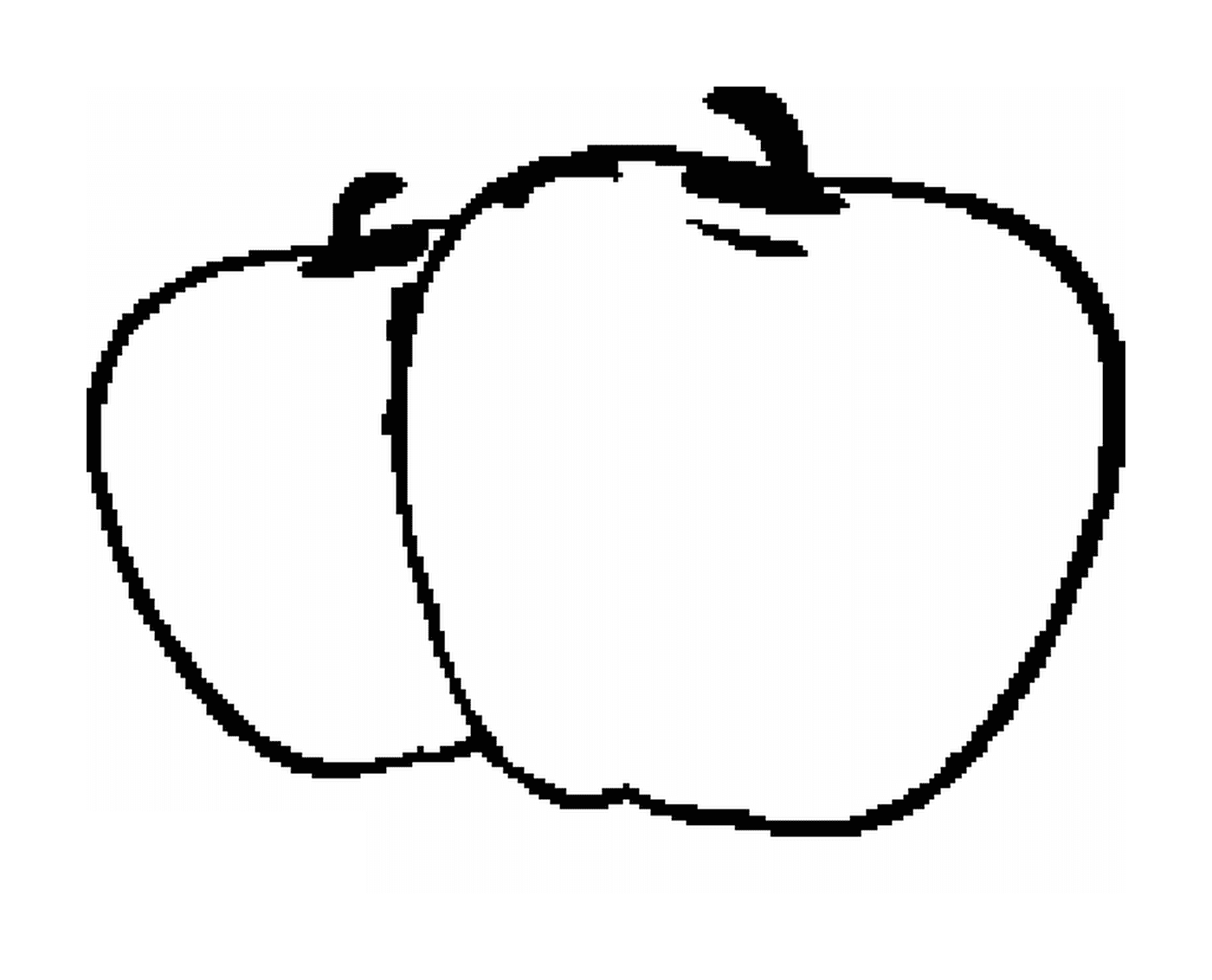 fruits dessin de deux pommes