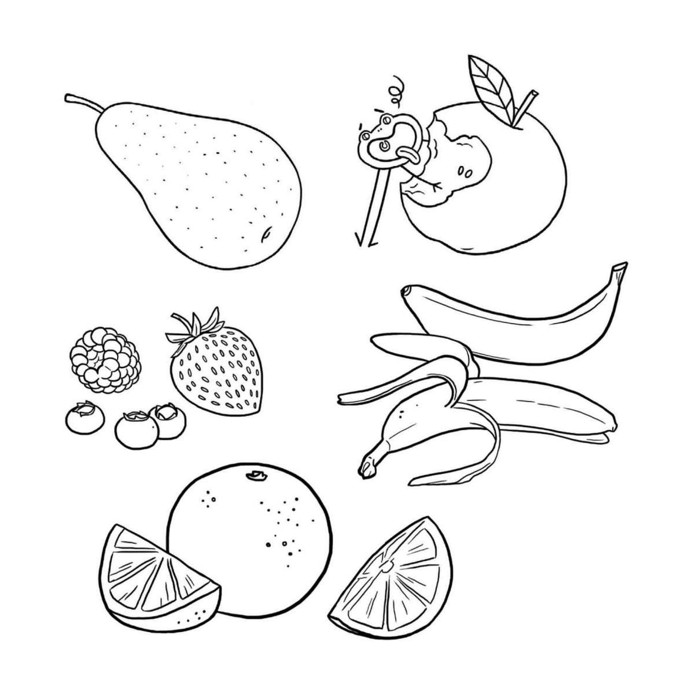 coloriage alimentation fruits
