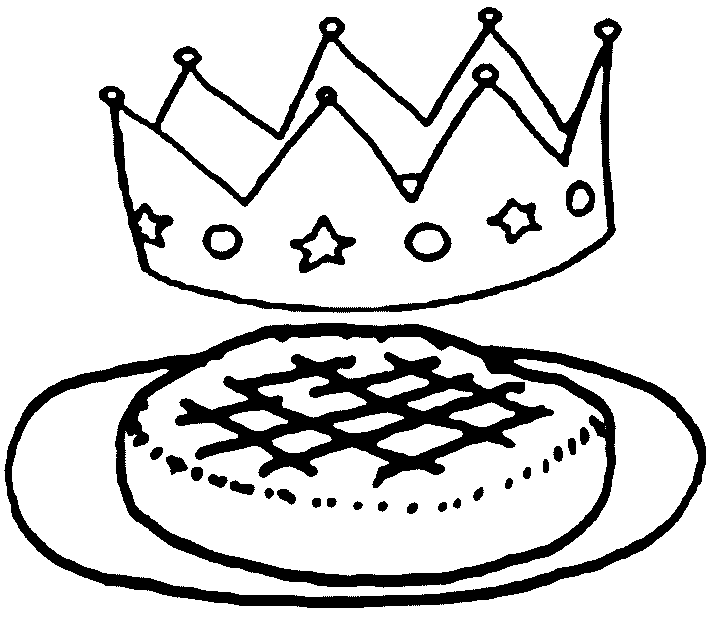 coloriage galette des rois et la couronne