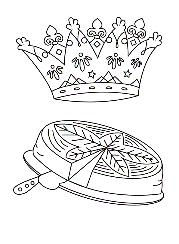 coloriage galette des rois et la couronne 2