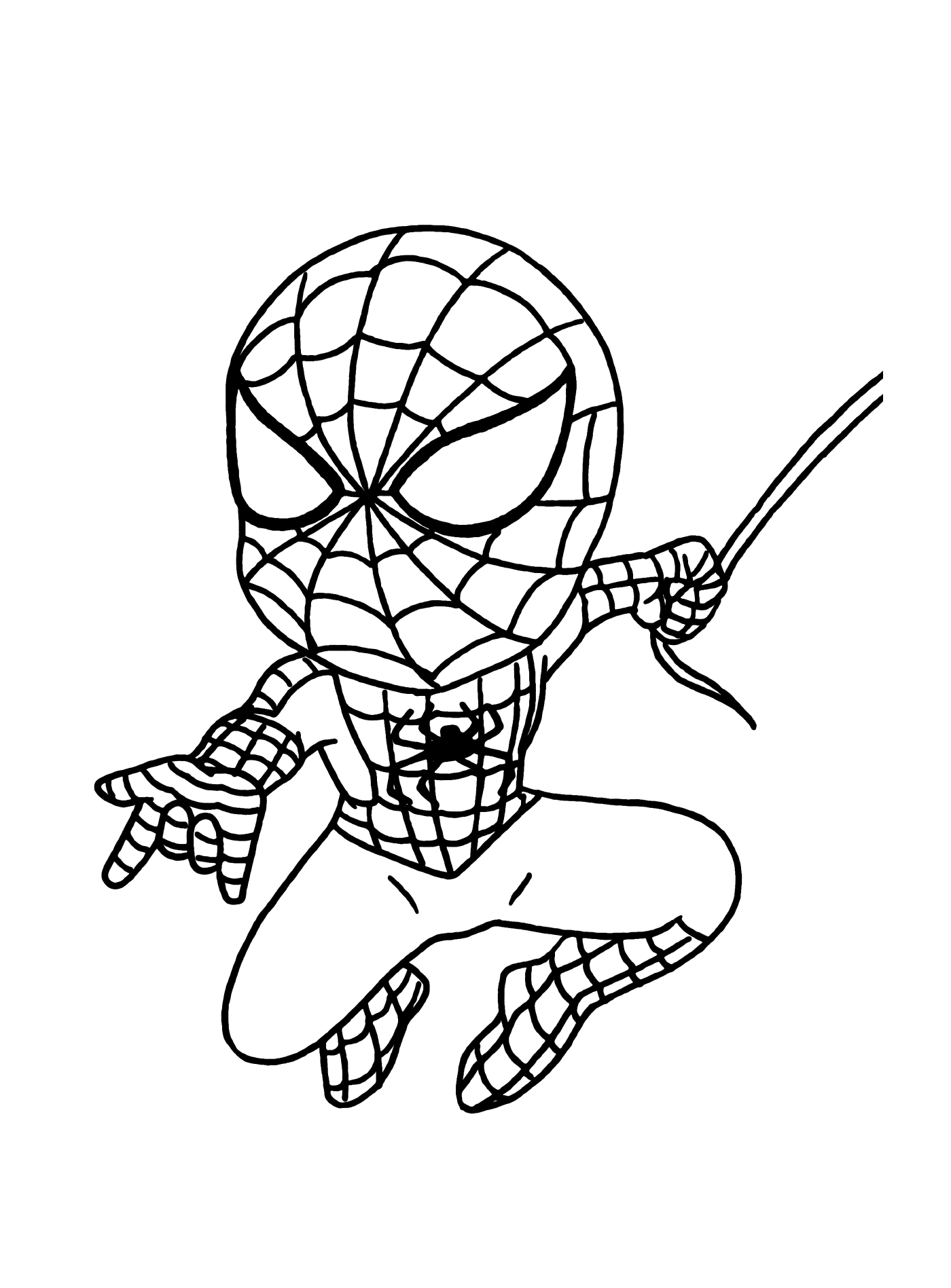 coloriage garcon super heros spiderman