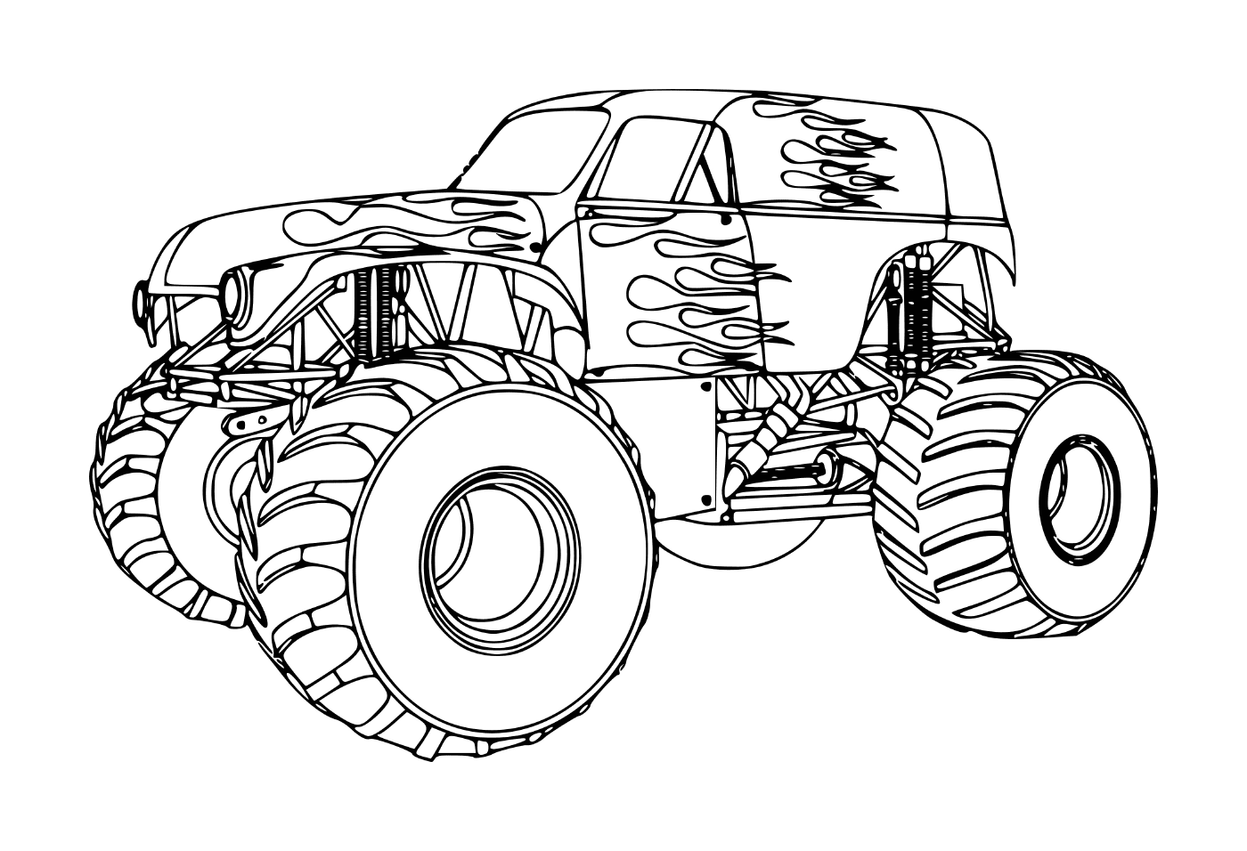 coloriage monster truck voiture 4x4 garcon