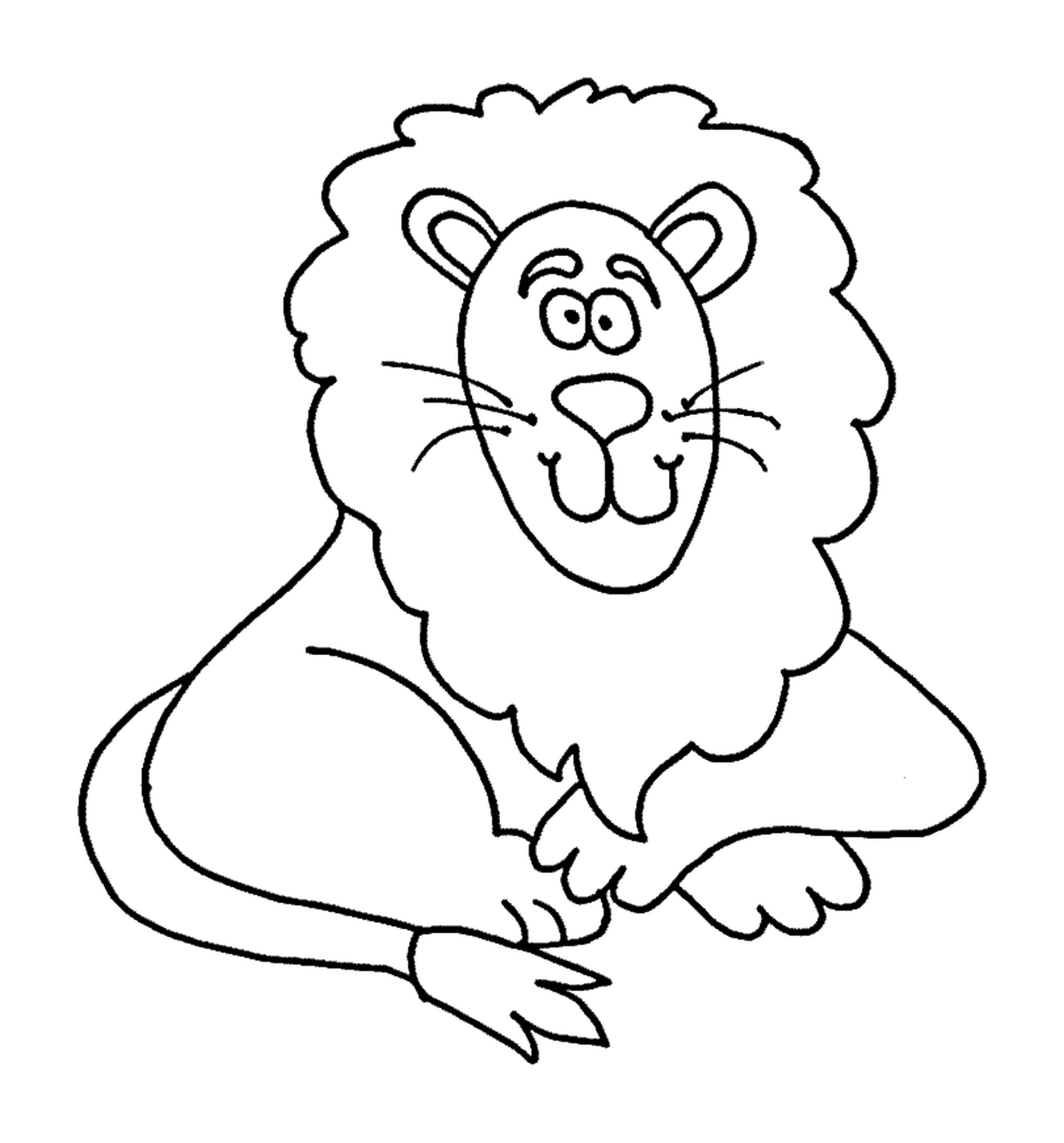 coloriage lion cartoon enfant