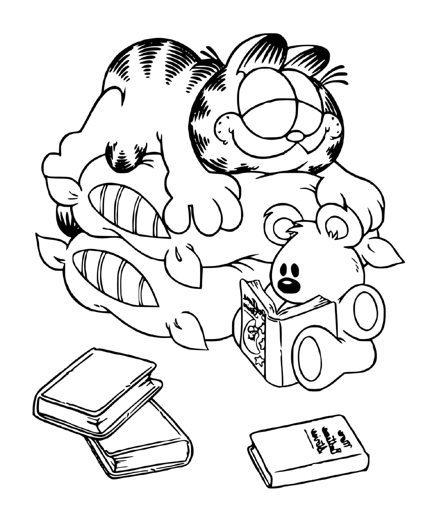 coloriage Garfield fait une petite sieste