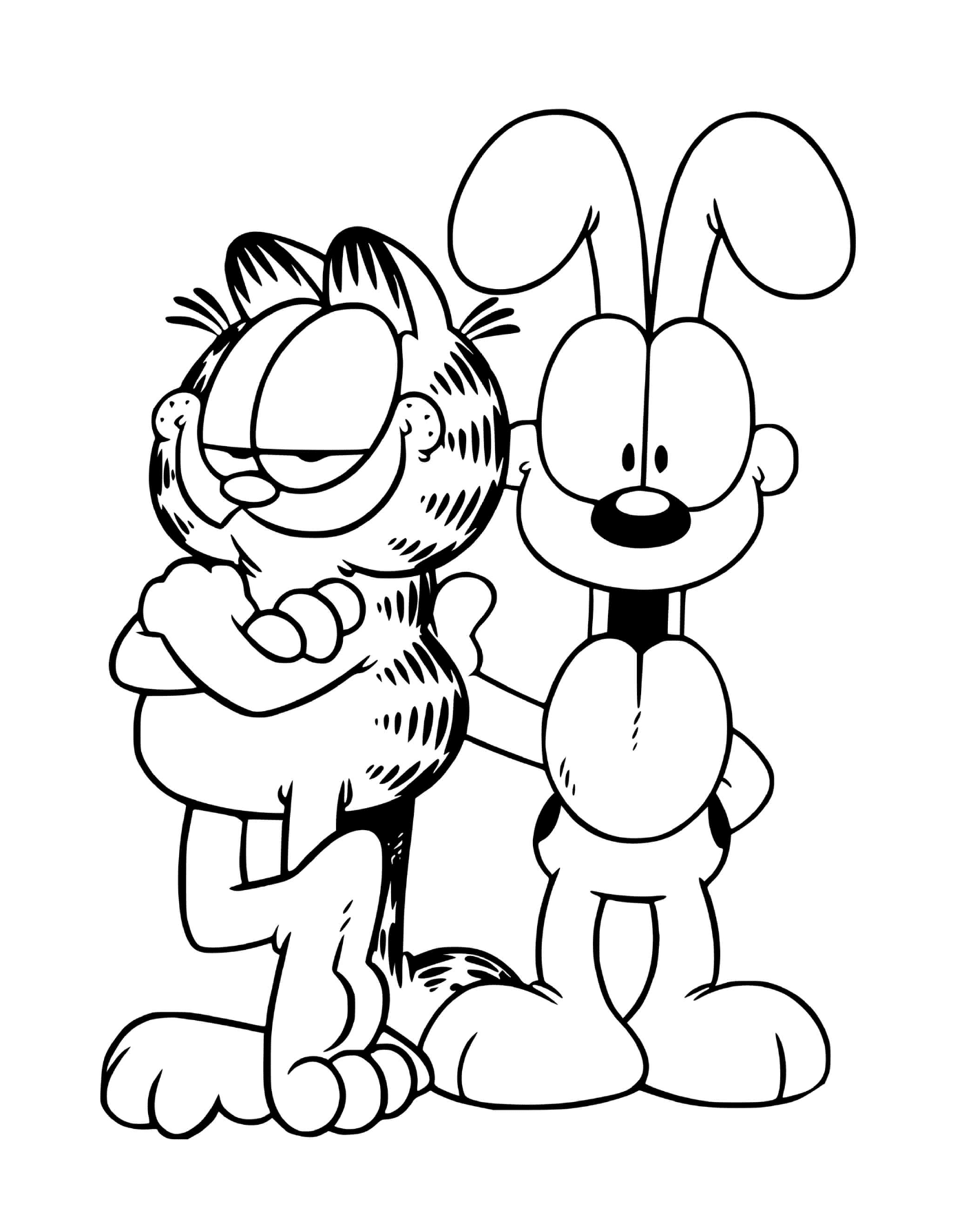 coloriage Garfield et Odie le chien