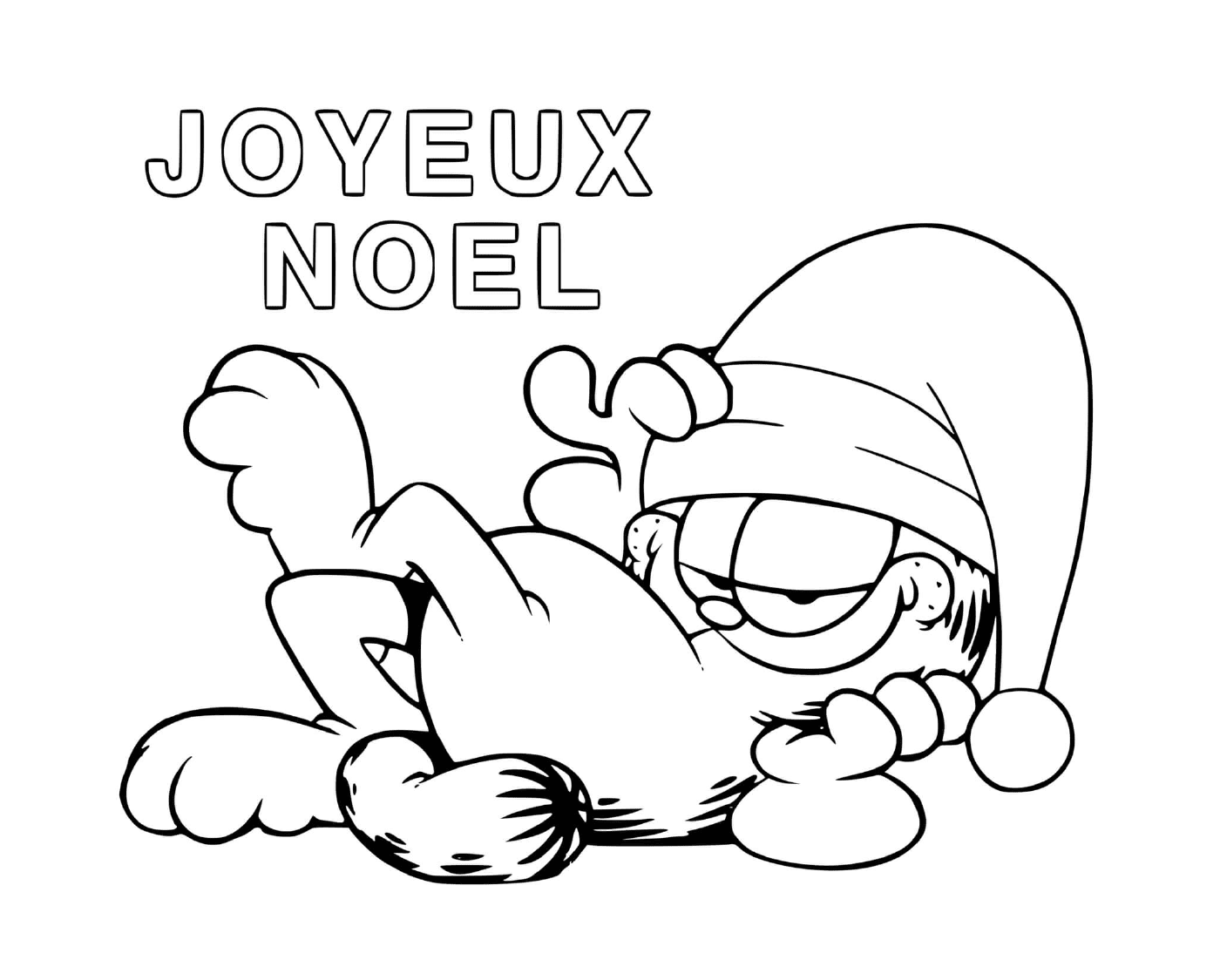 coloriage Garfield Joyeux Noel