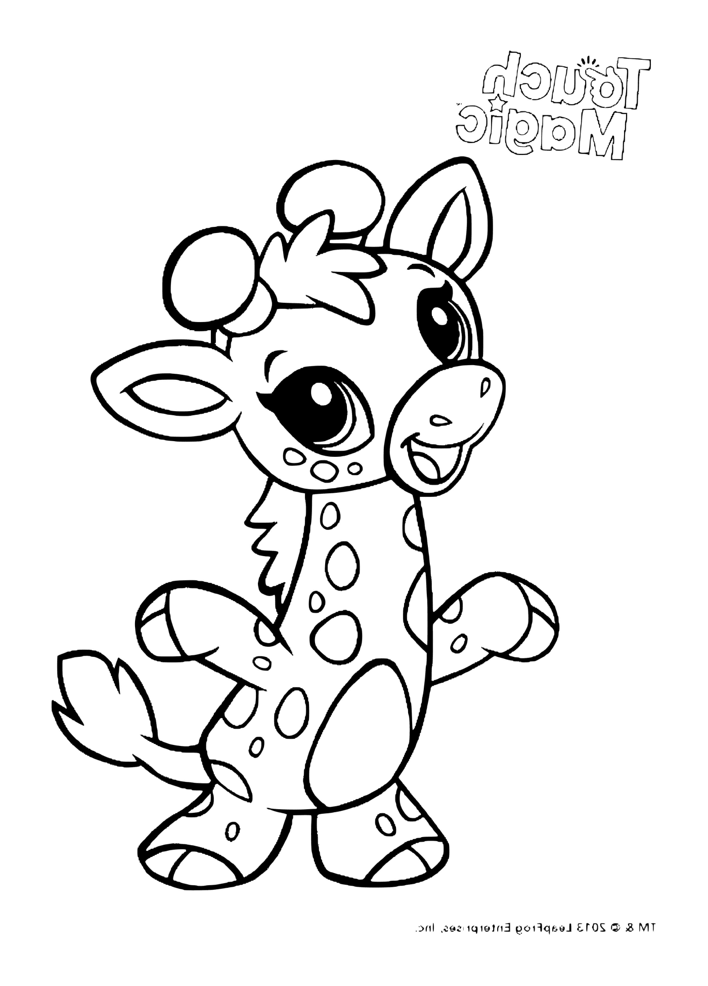 coloriage girafe kawaii maternelle touch magic