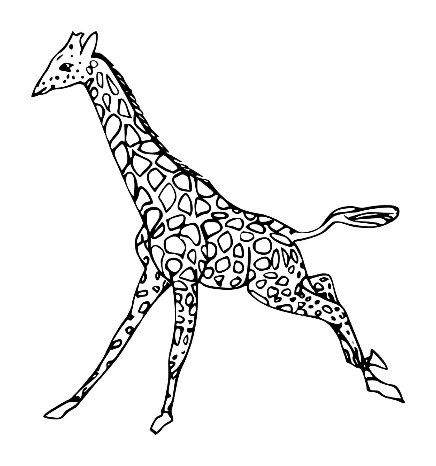 coloriage girafe qui court