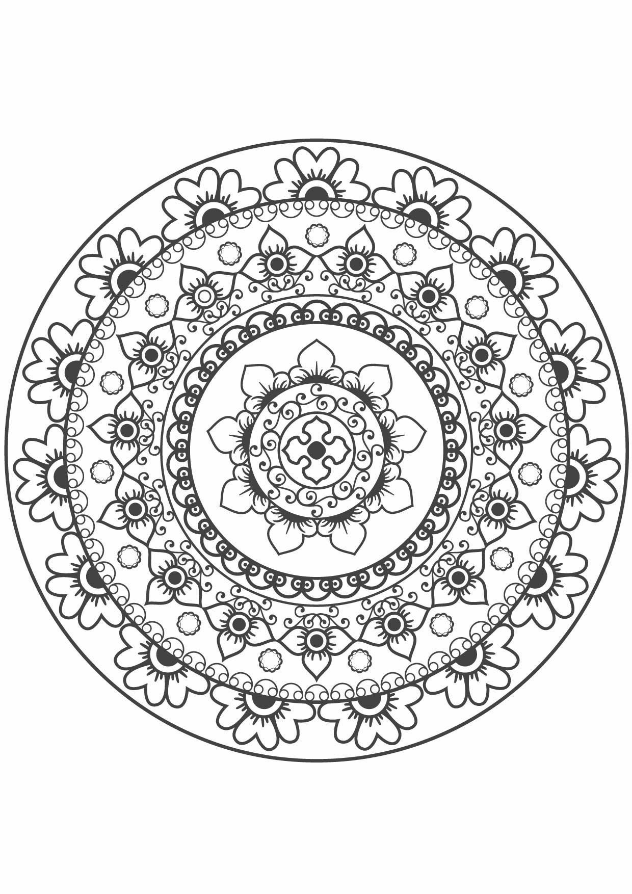 coloriage Gulli Mandala fleur 10