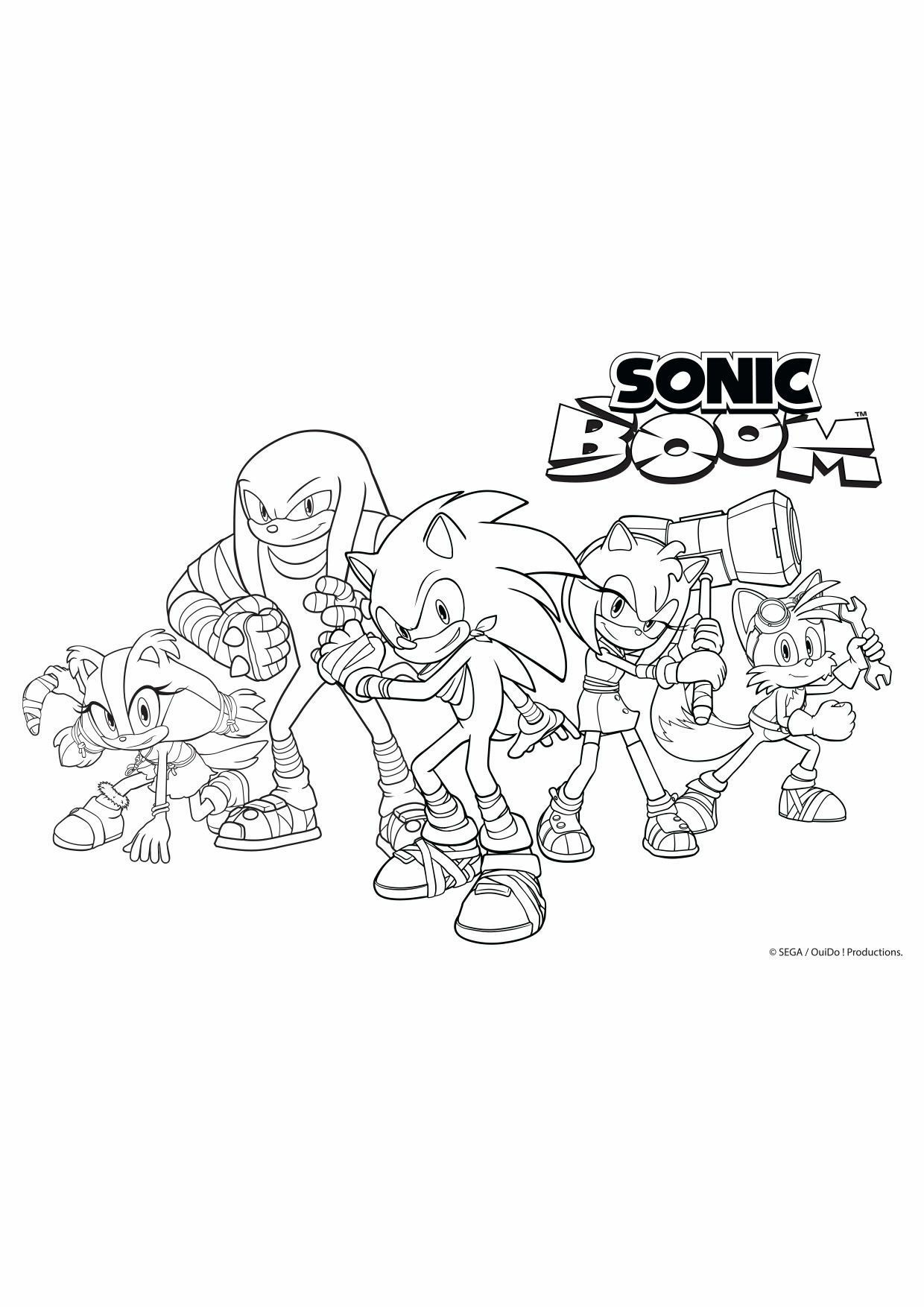 coloriage La bande de Sonic Boom au complet