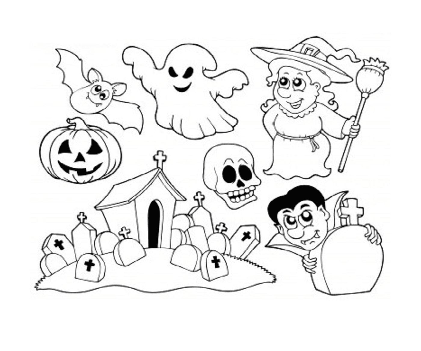 coloriage halloween enfants facile