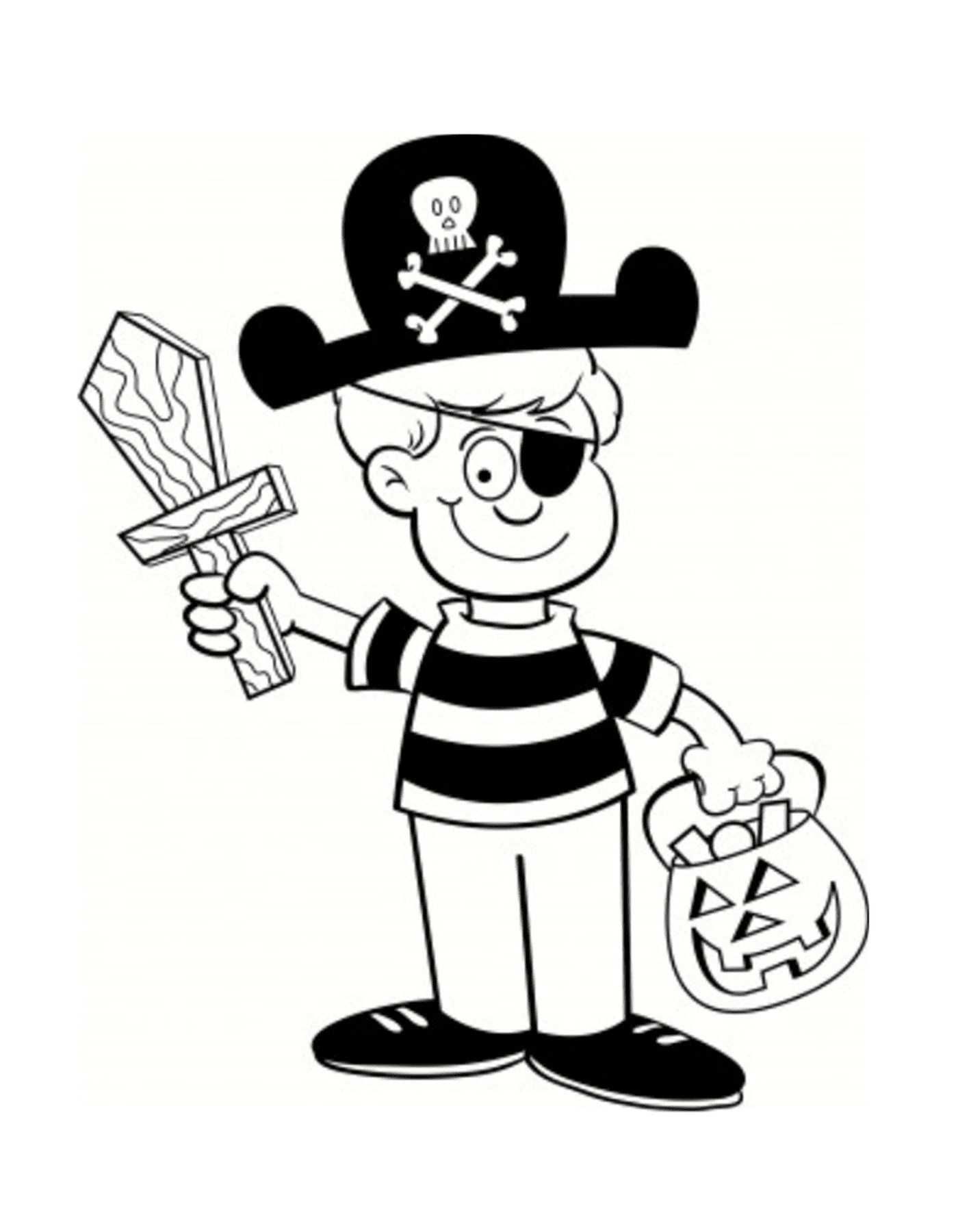 coloriage pirate halloween enfant