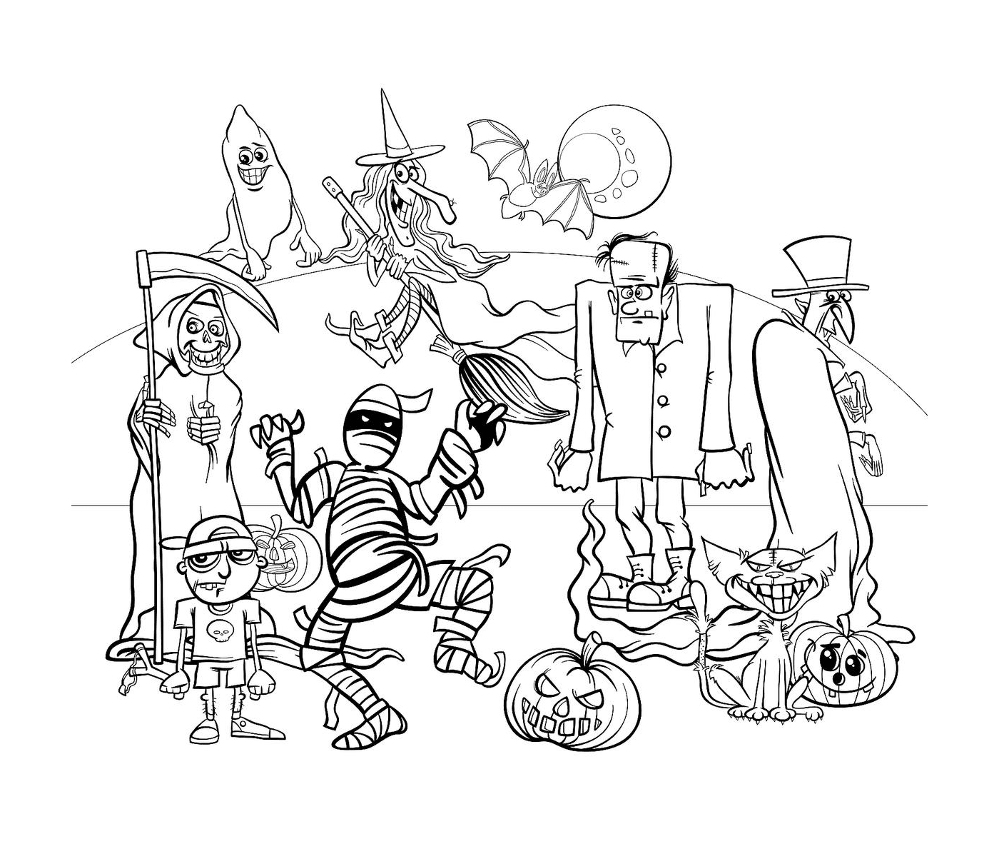coloriage les personnages de halloween