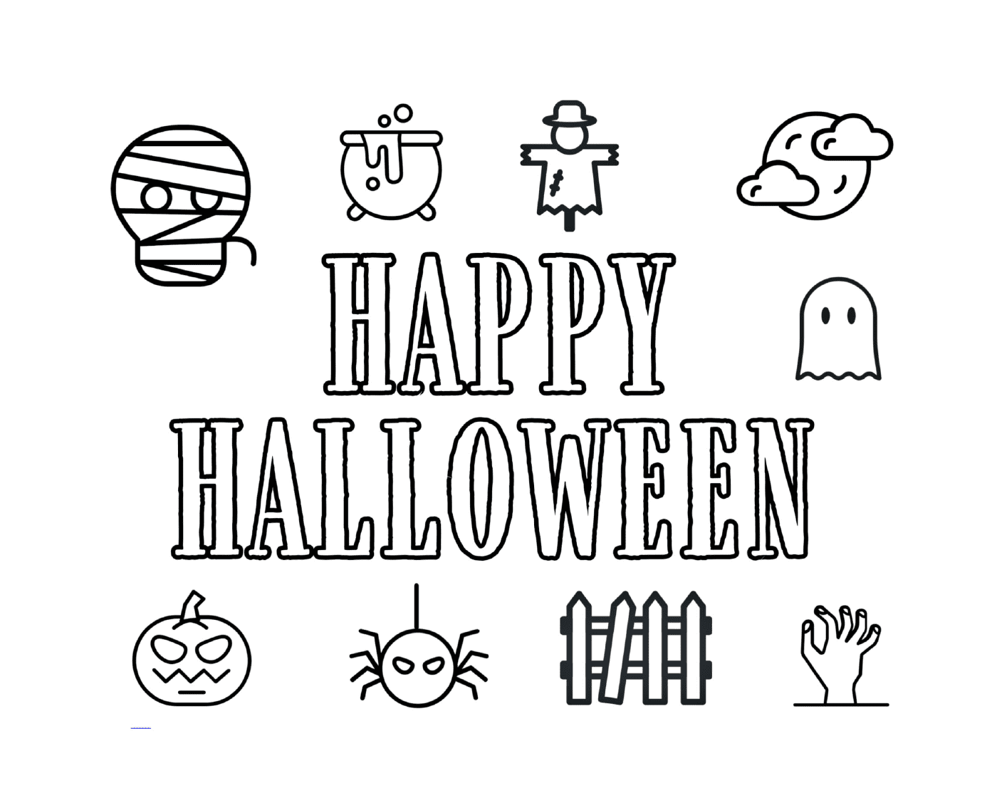 coloriage happy halloween icons funs