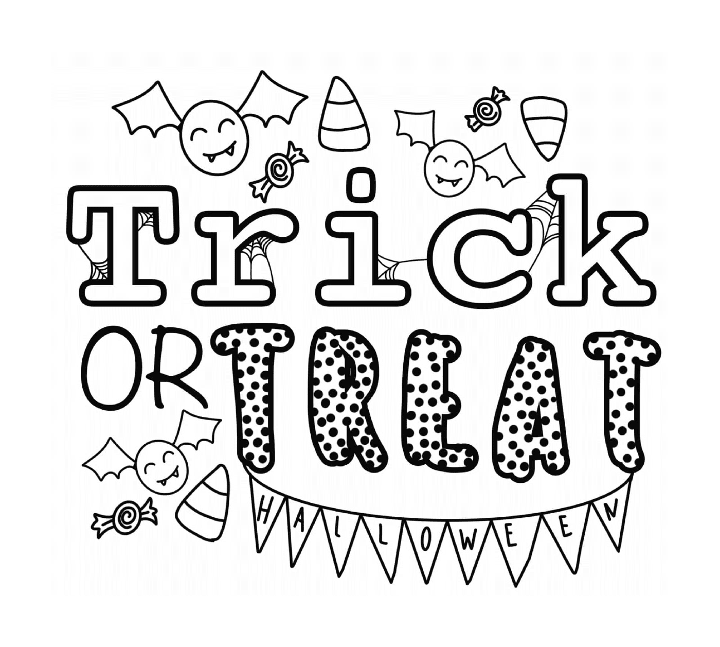 coloriage trick or treat halloween by Heather Hinson