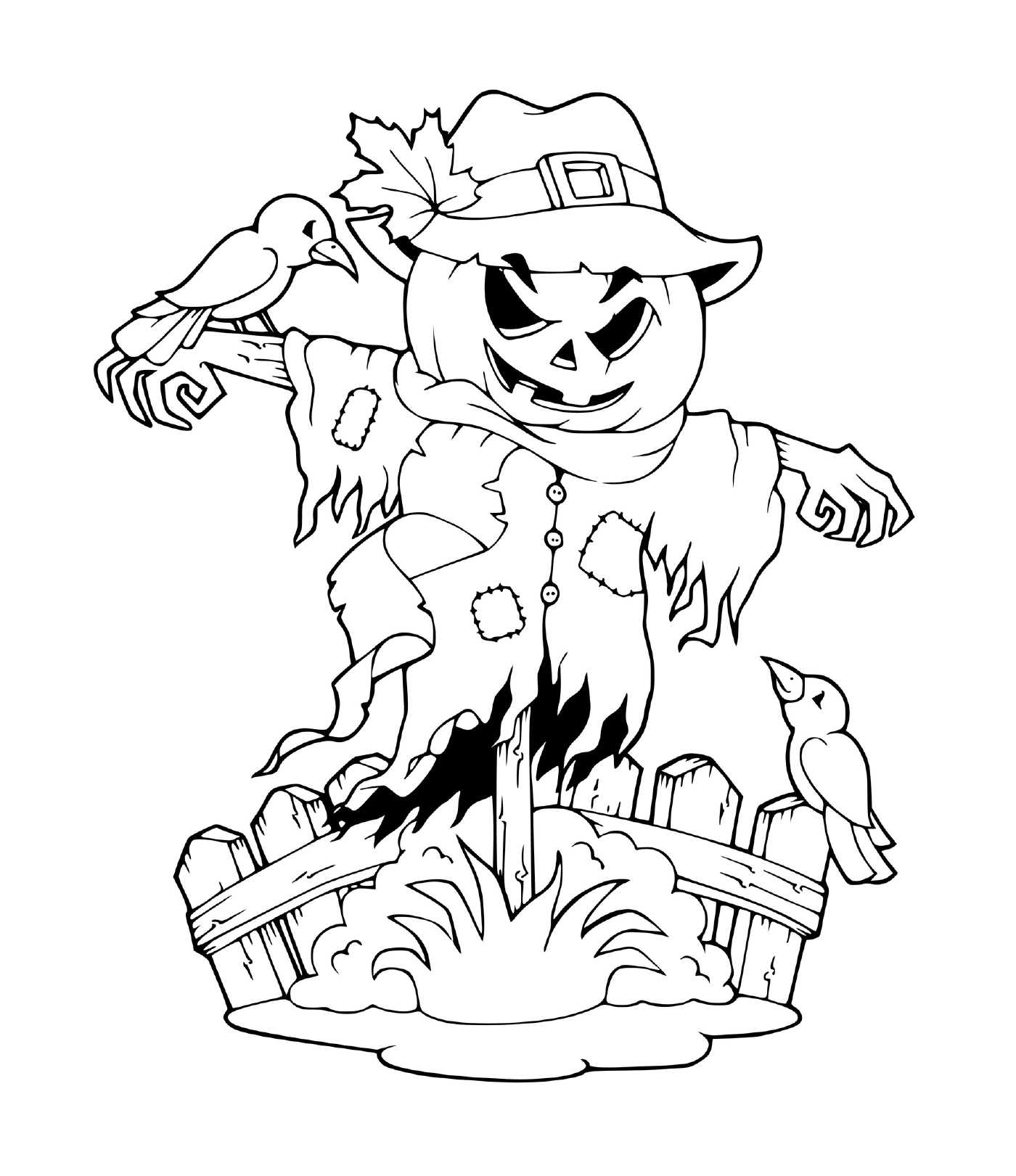 coloriage halloween scarecrow