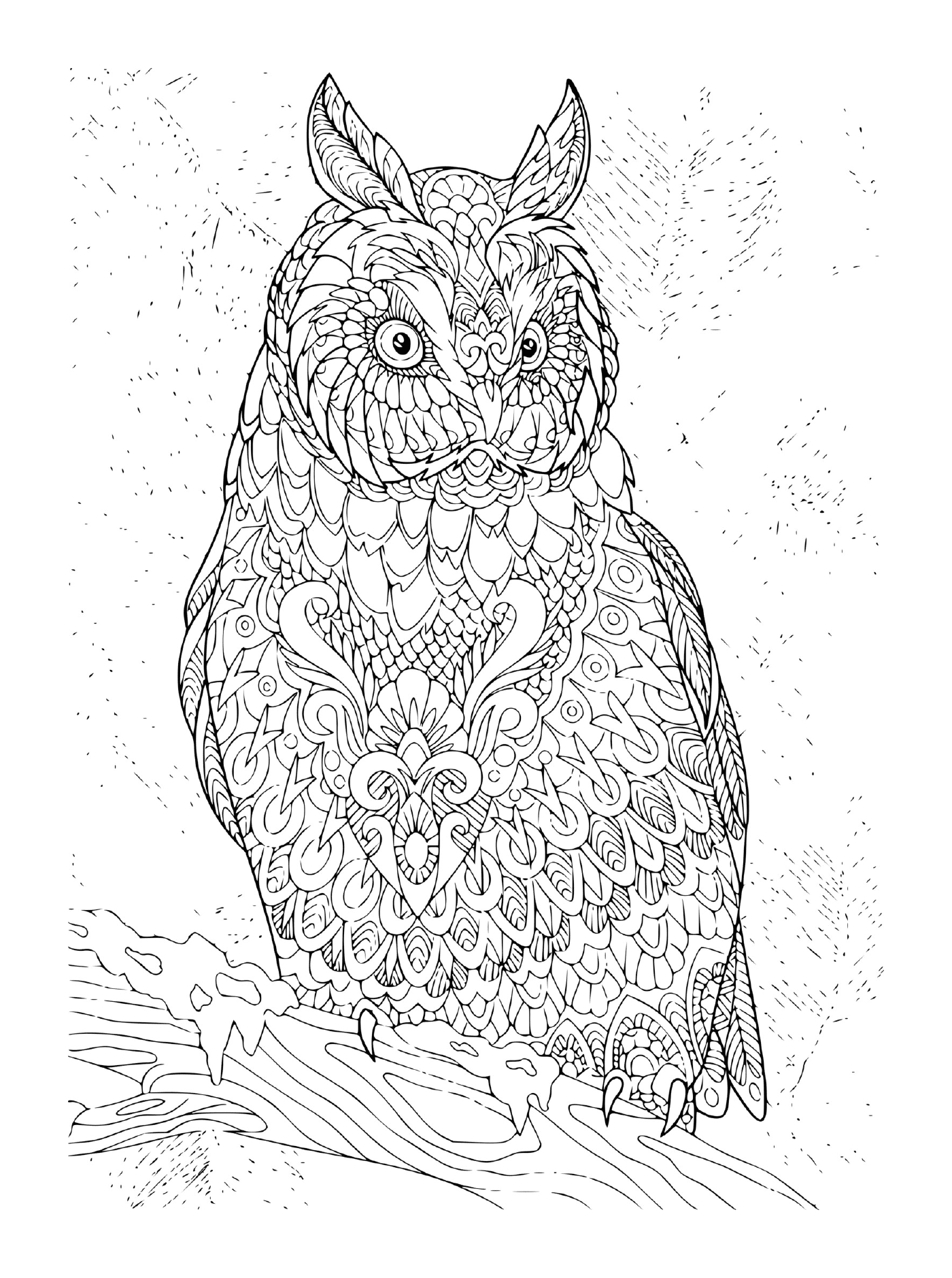 coloriage zentangle eagle owl