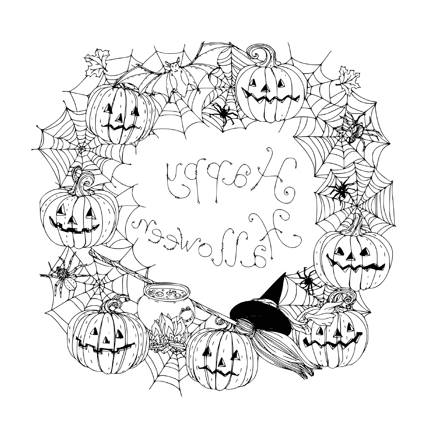 coloriage joyeuse halloween mandala