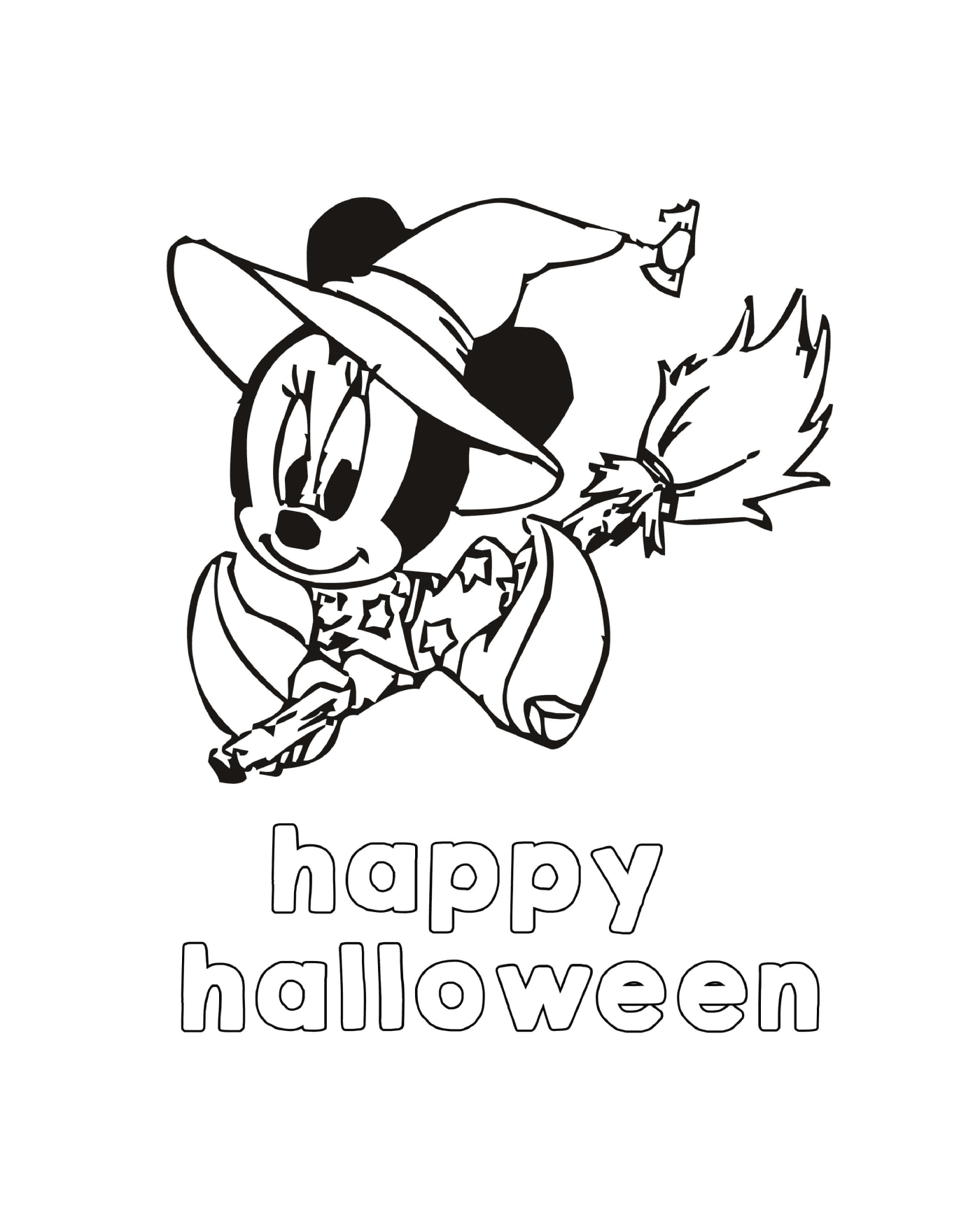 coloriage minie mouse happy halloween
