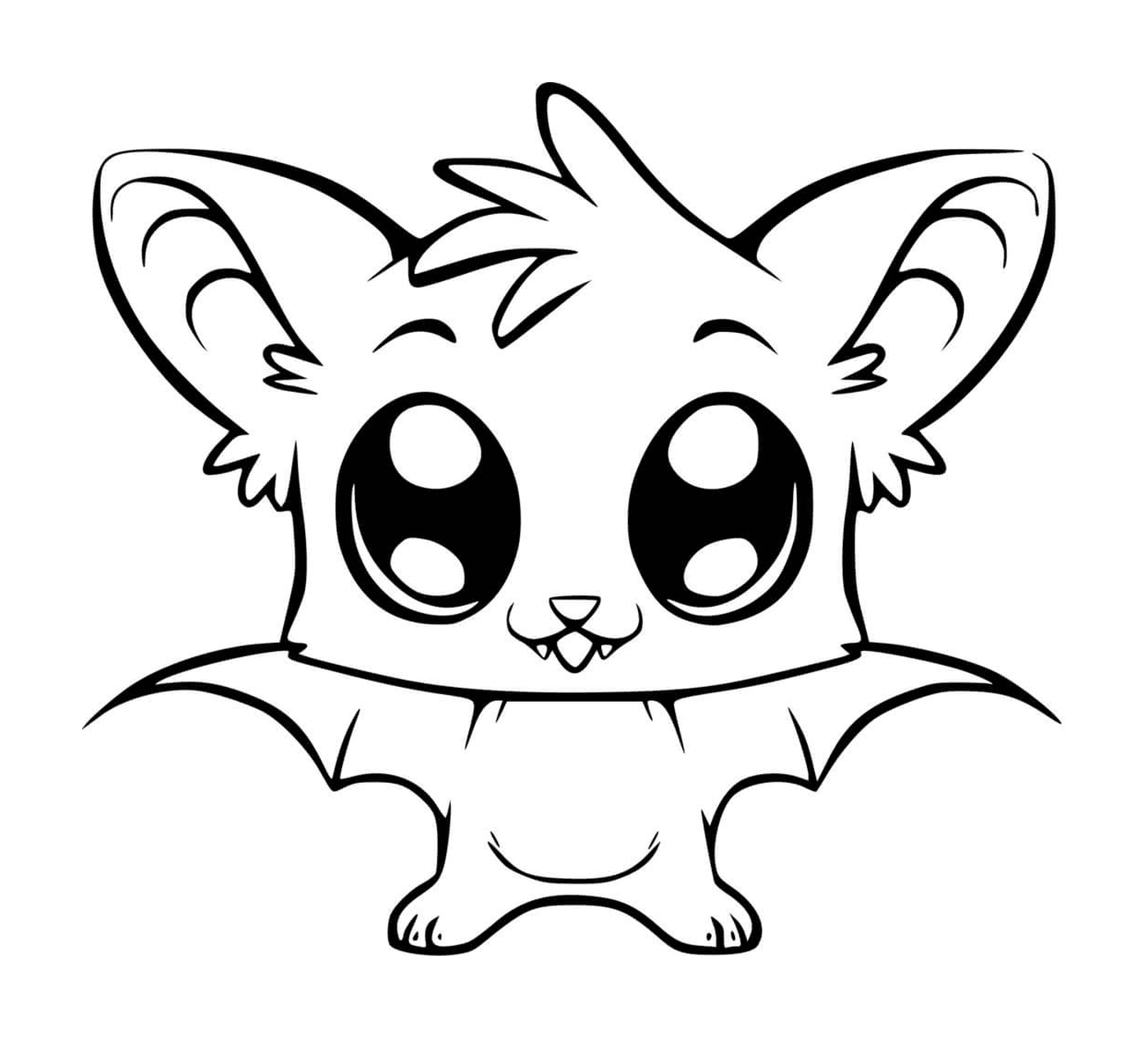 coloriage chauve souris kawaii bat adorable