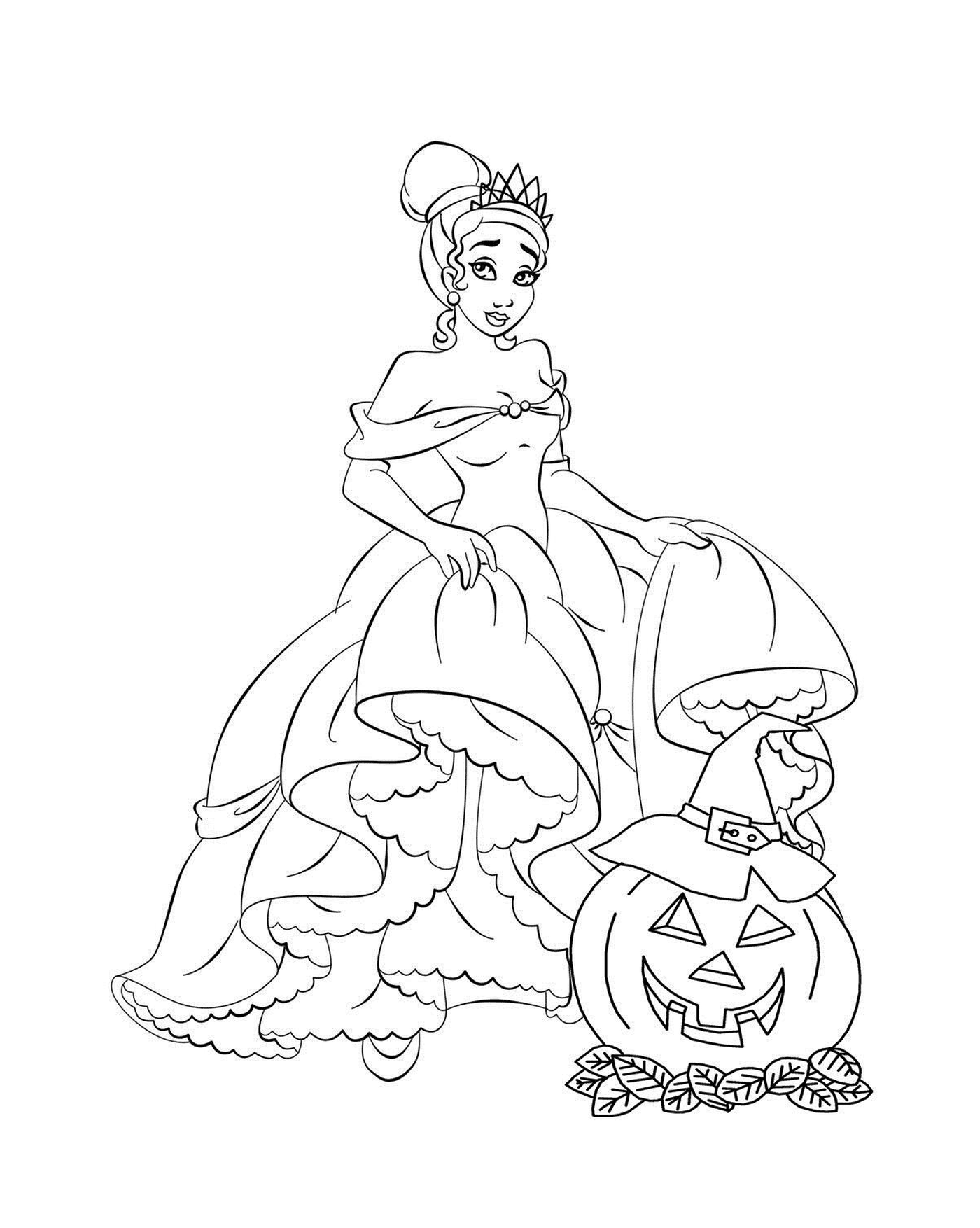 coloriage princesse disney halloween