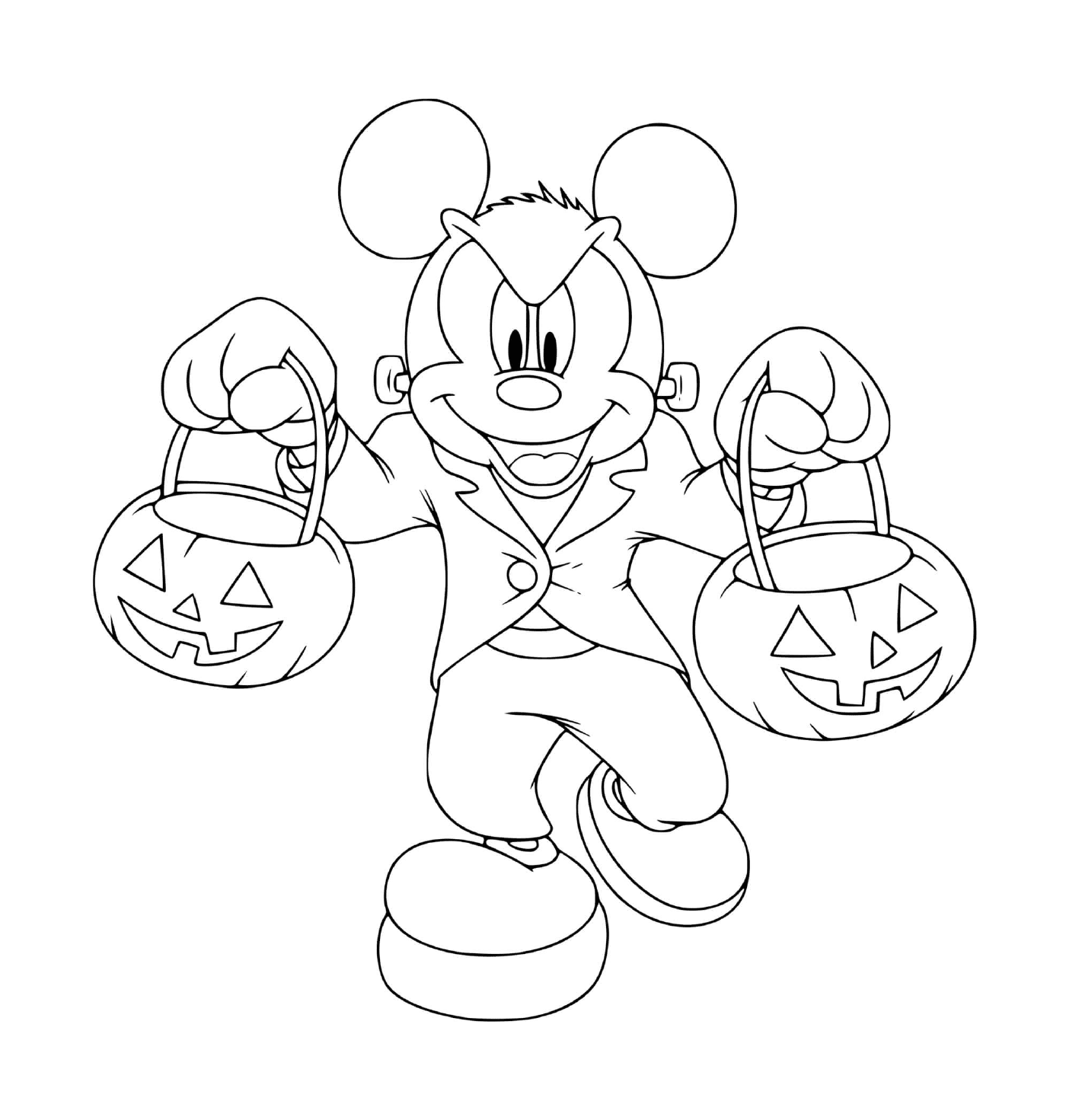coloriage mickey mouse frankenstein zombie monstre