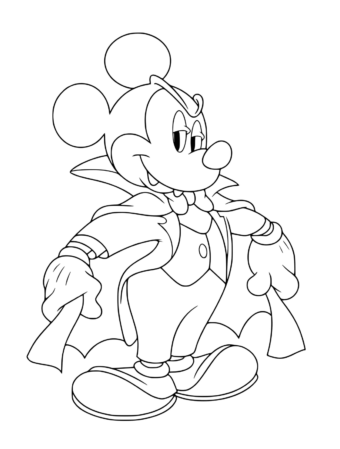 coloriage mickey mouse vampire halloween