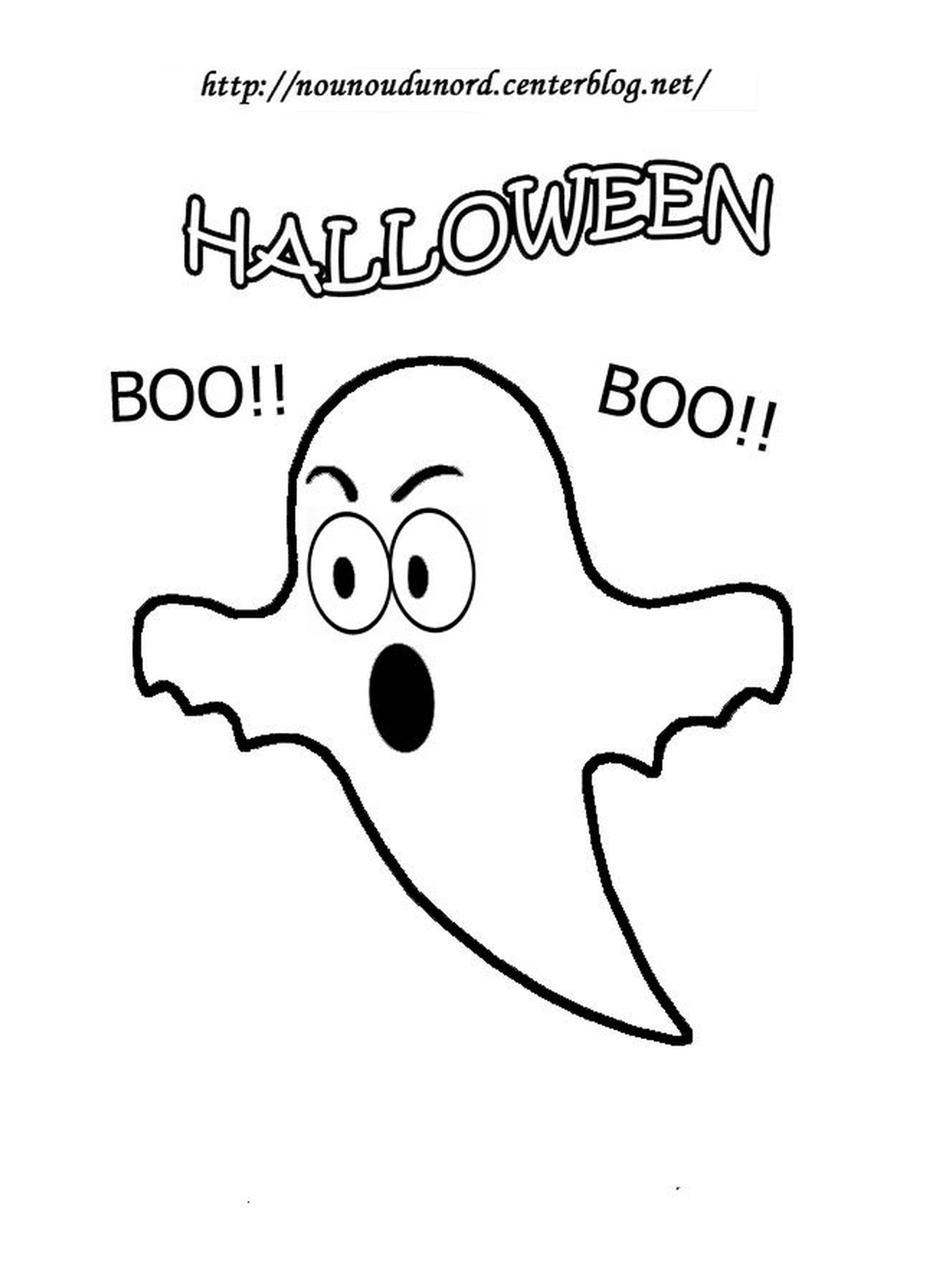 coloriage halloween fantome boo boo