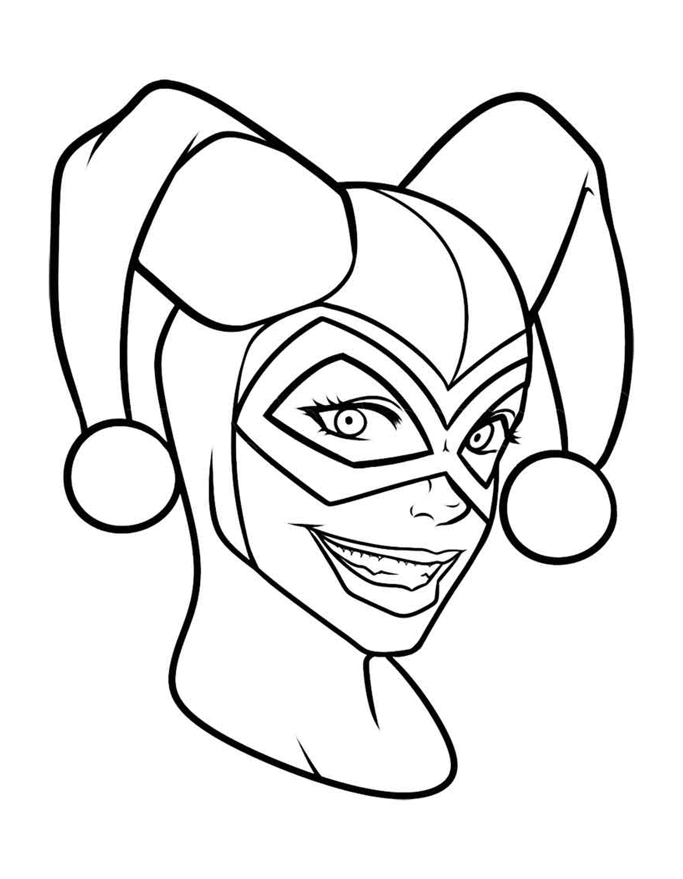 coloriage Harley Quinn Face Mask