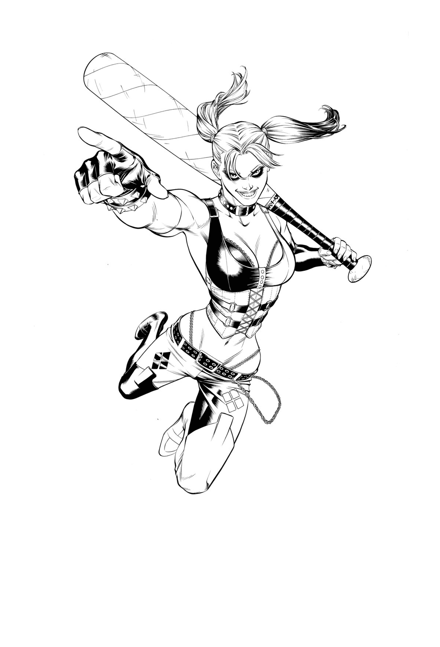 coloriage arkham harley by underdogmike