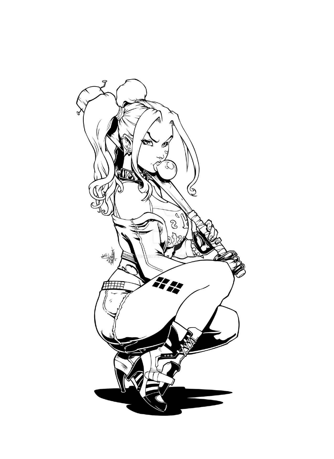 coloriage Harley Quinn Suicide Squad Bad