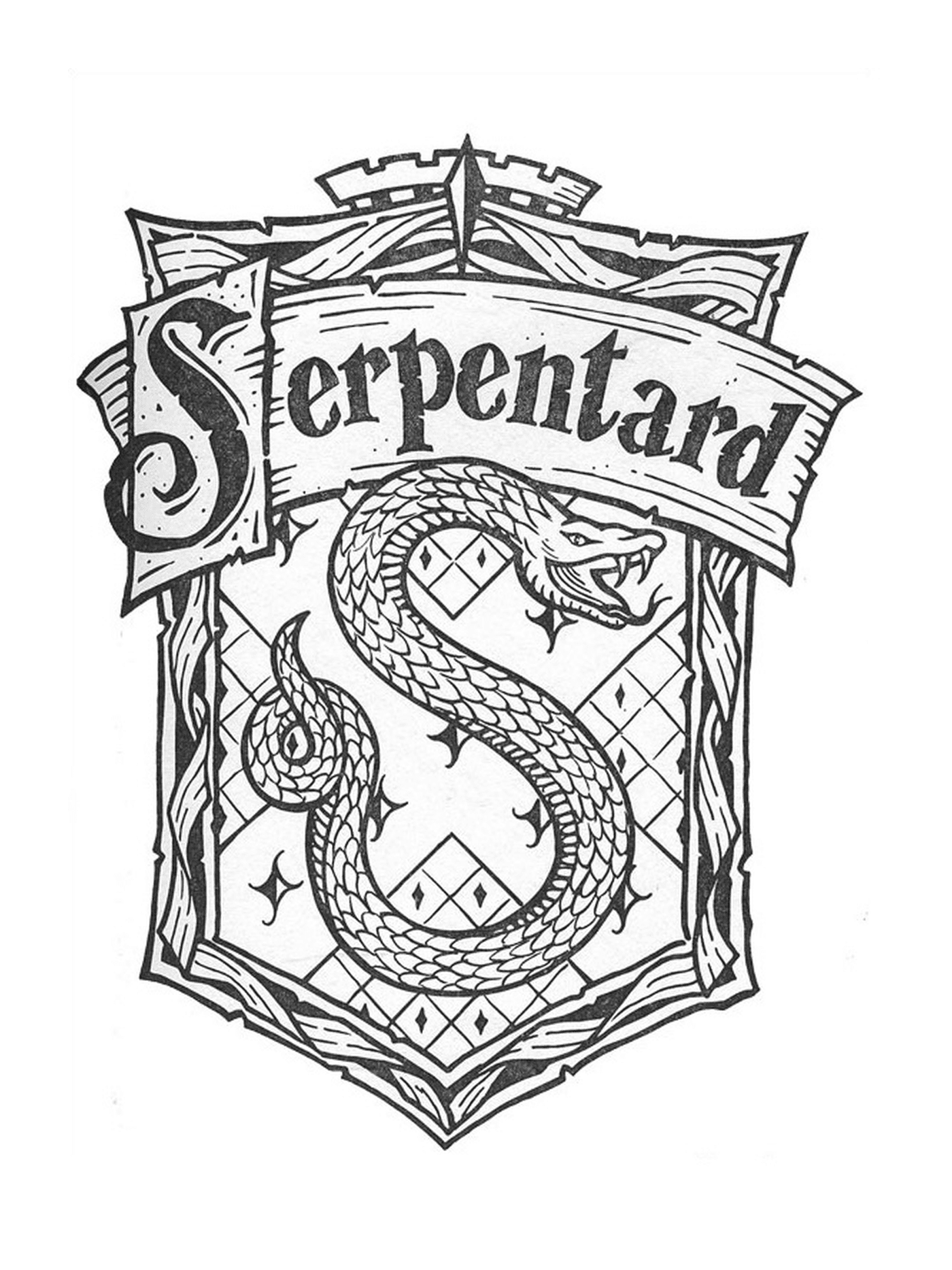 coloriage blason de Serpentard Harry Potter