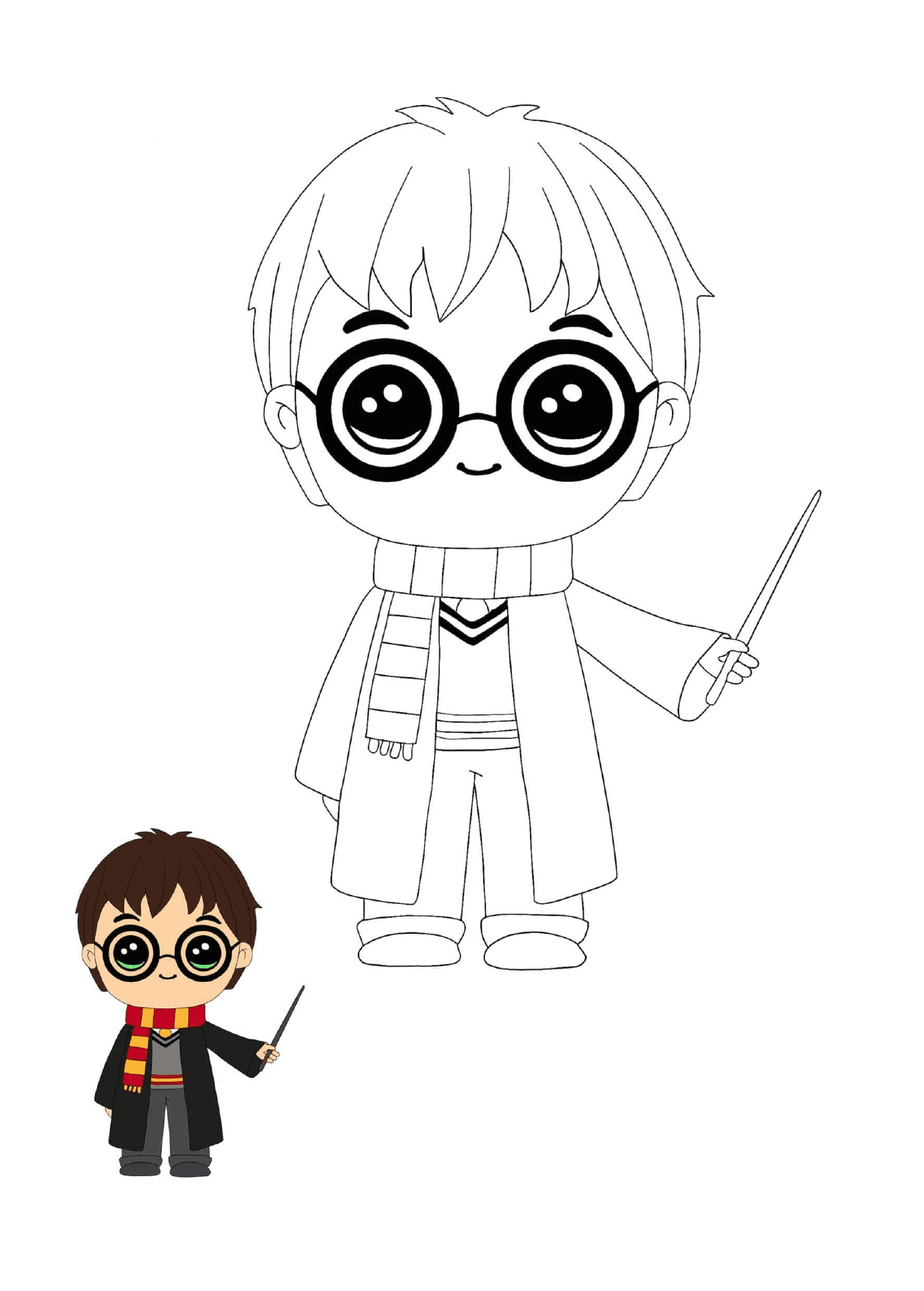 coloriage Kawaii Harry Potter