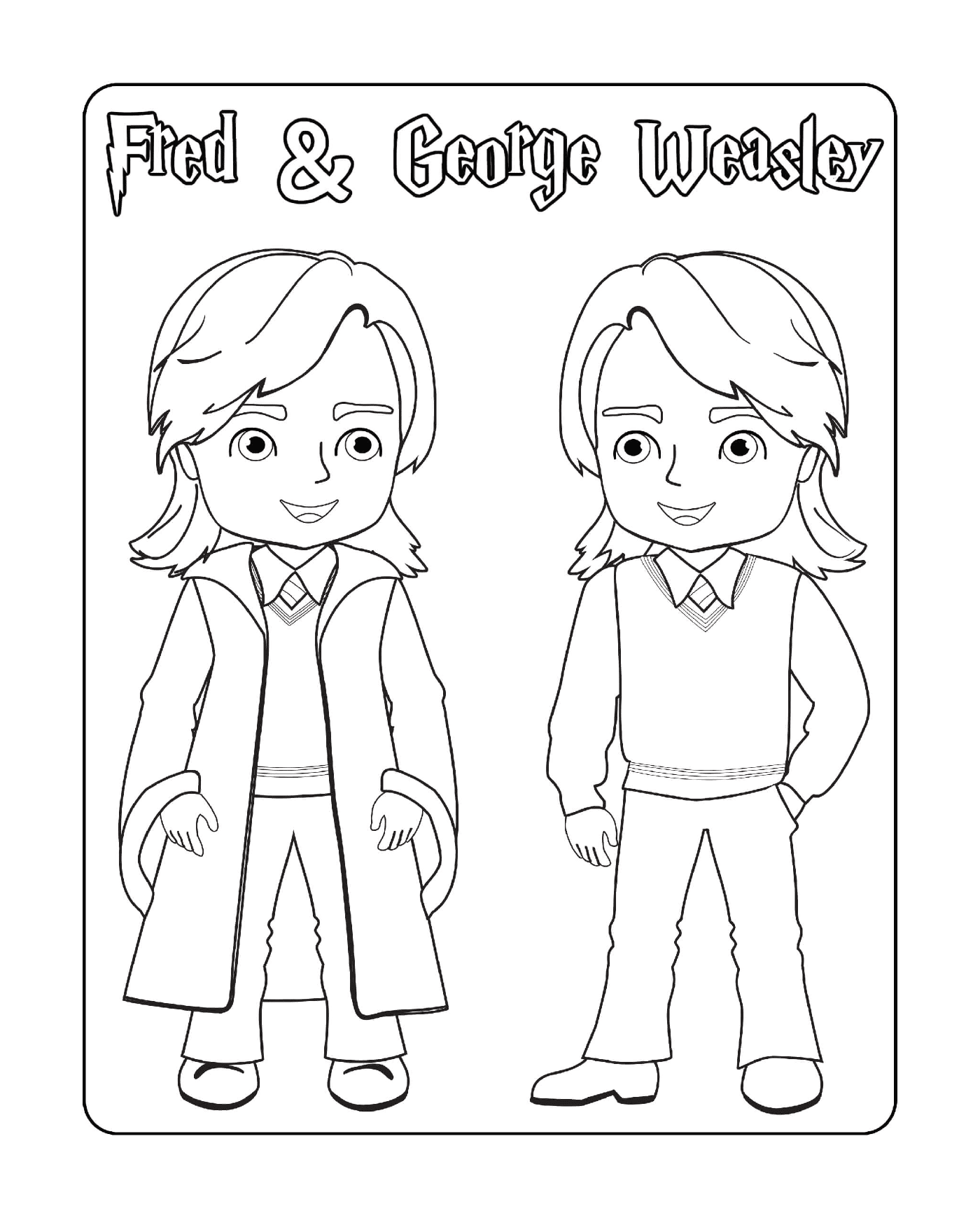 coloriage Fred and George Weasley