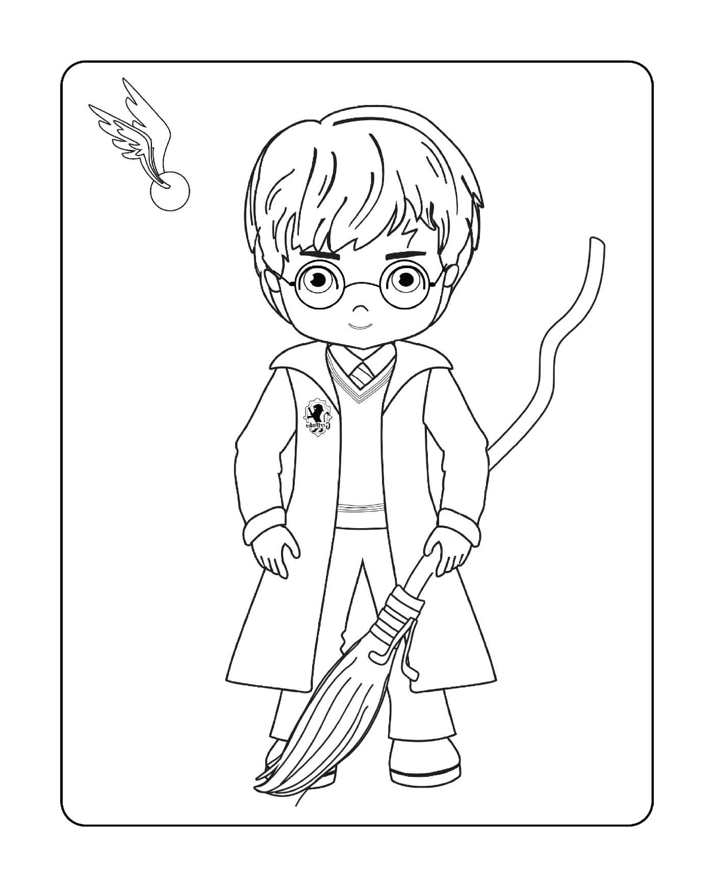 coloriage Harry With Broom