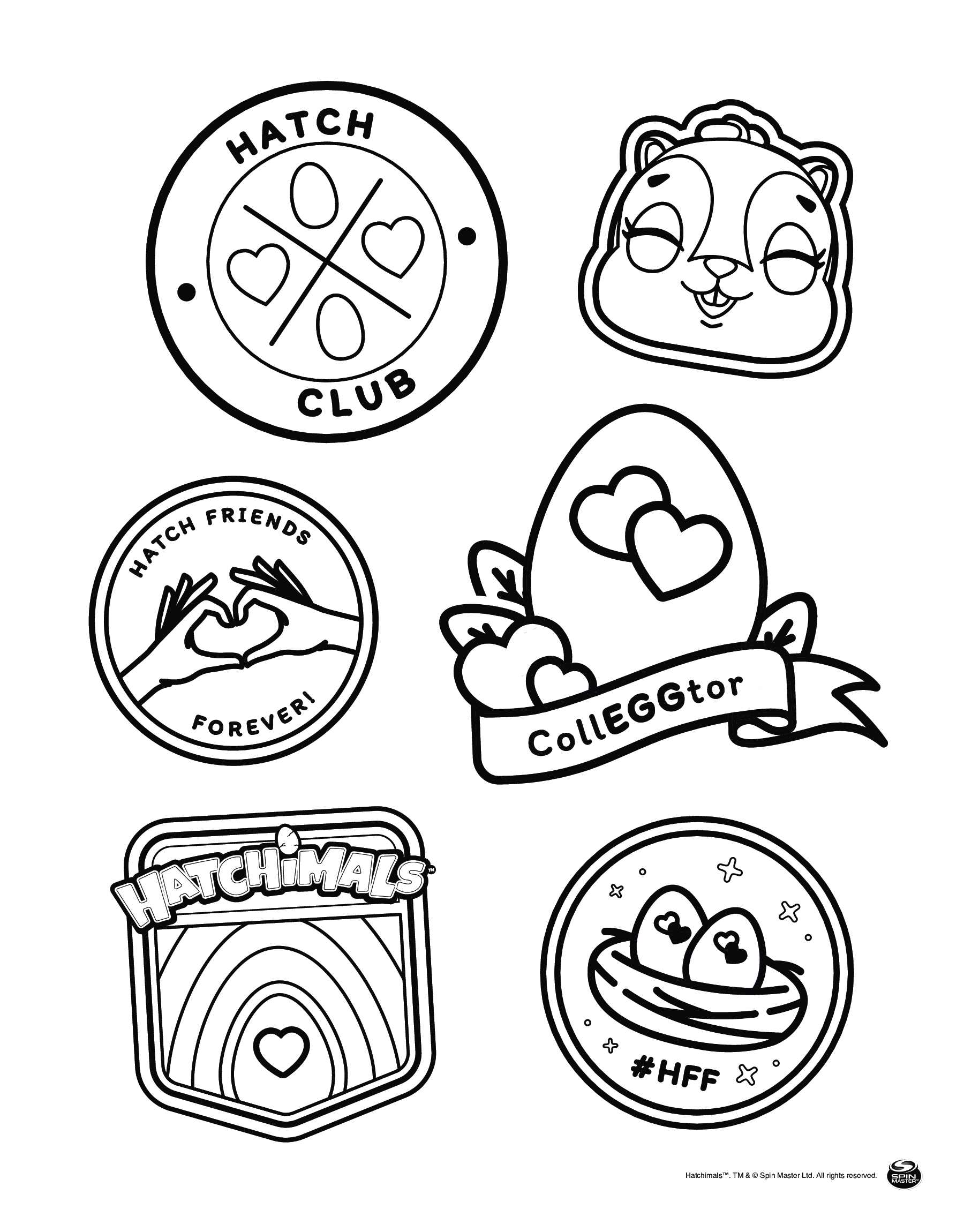 coloriage Color Your Own Hatch Club Patches