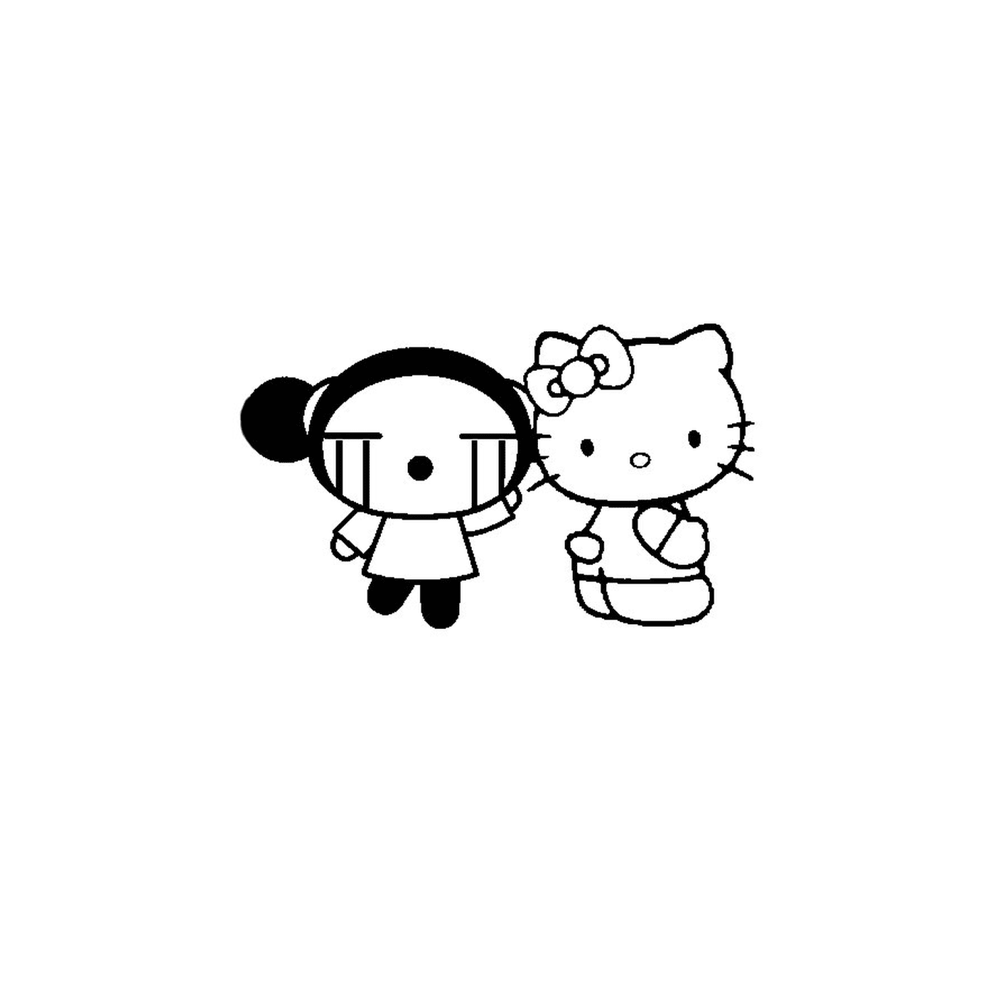 coloriage hello kitty pucca
