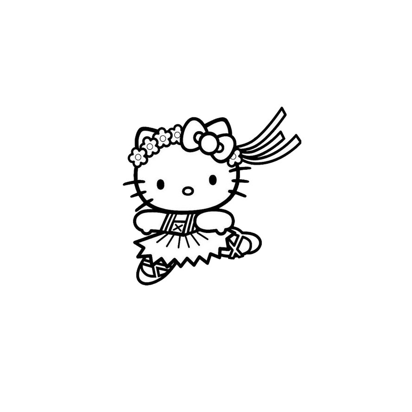 coloriage hello kitty ballerine